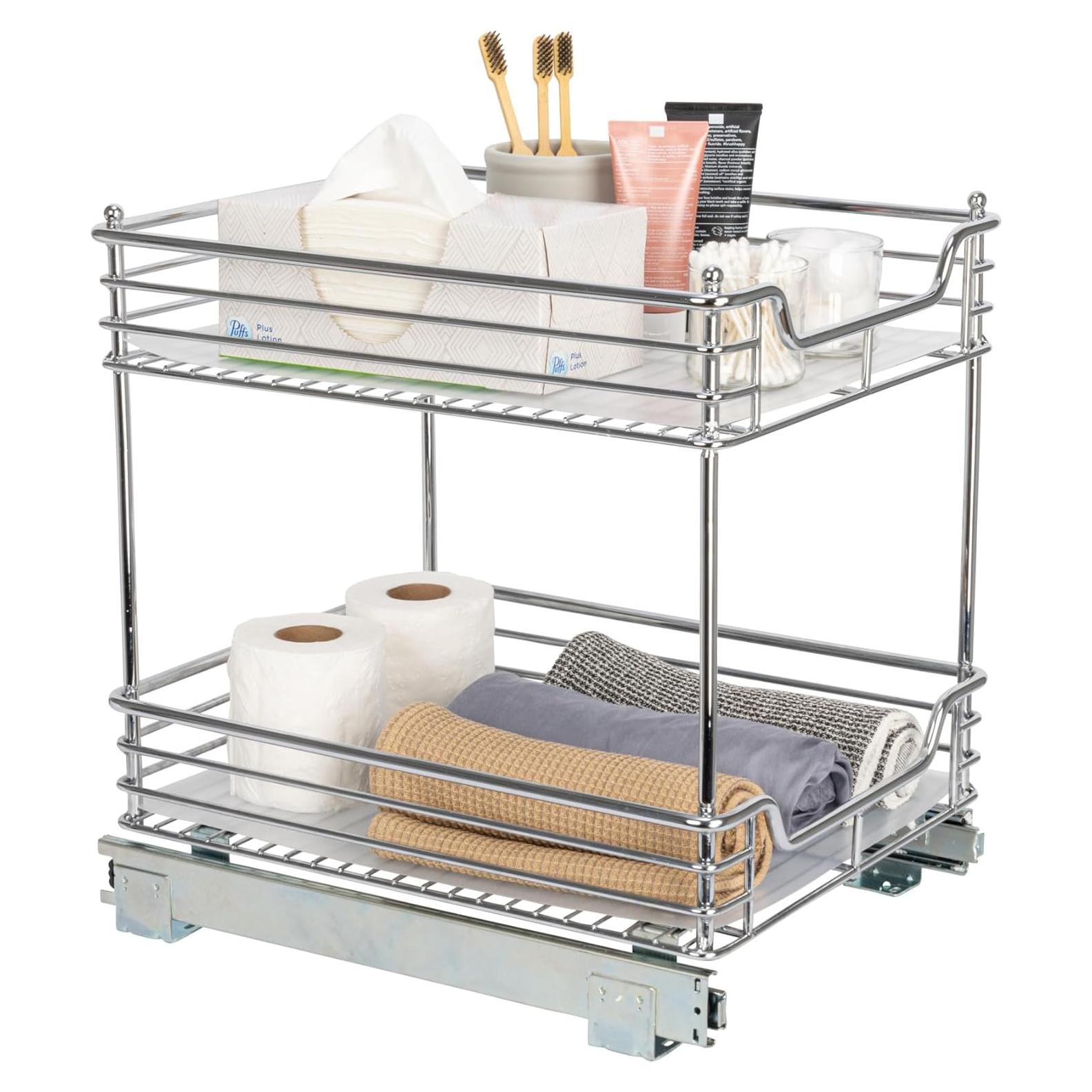 Organizador Deslizante de Acero Cromado Household Essentials 2 Niveles