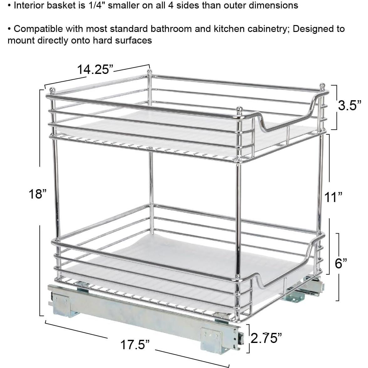 Organizador Deslizante de Acero Cromado Household Essentials 2 Niveles