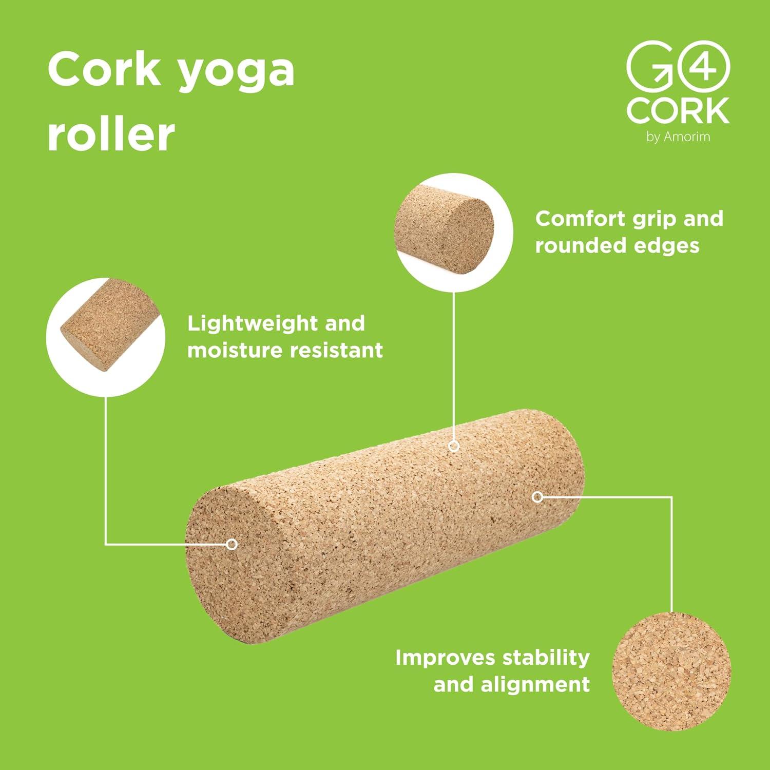 Rodillo de Yoga de Corcho Go4Cork 30 cm Antideslizante