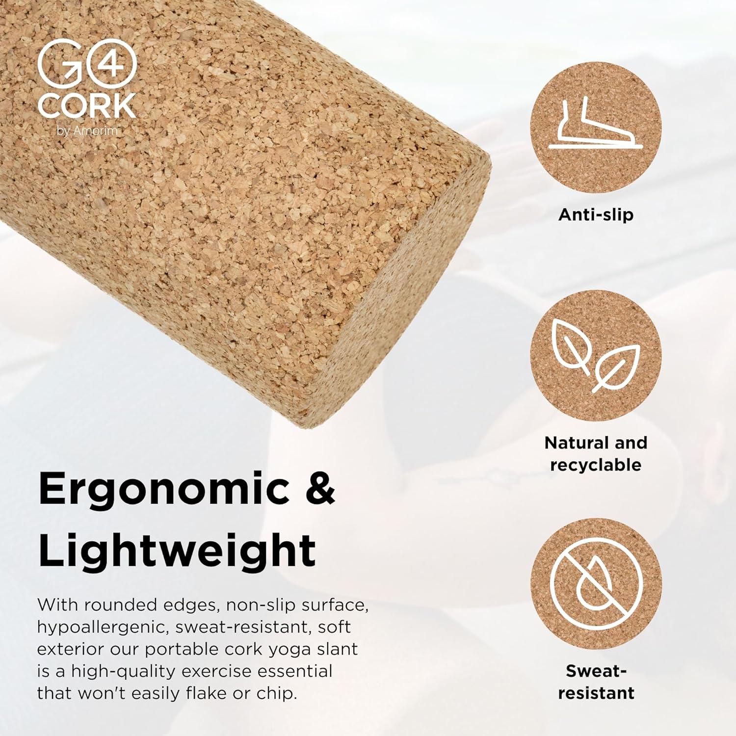 Rodillo de Yoga de Corcho Go4Cork 30 cm Antideslizante