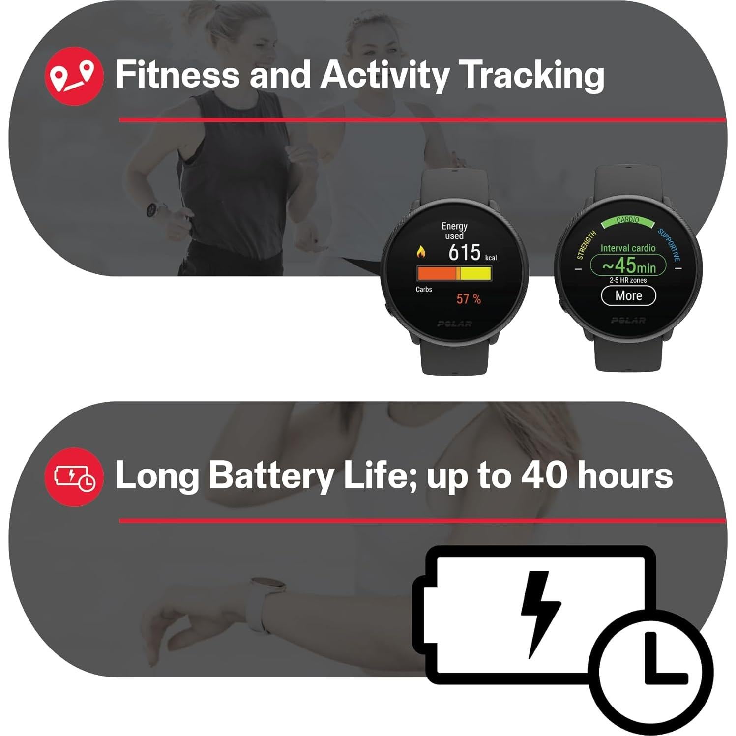 Reloj Inteligente Polar Ignite 2 Resistente al Agua GPS Negro