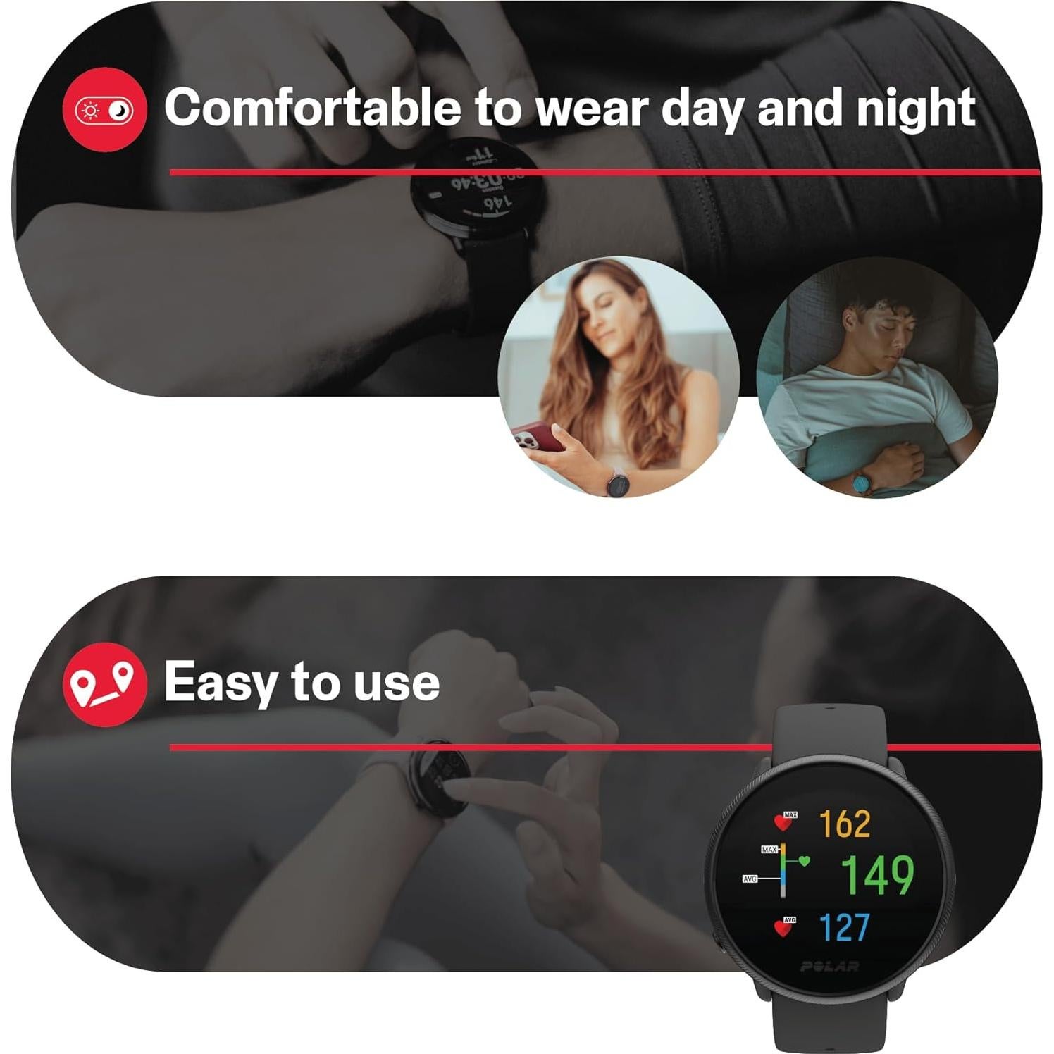 Reloj Inteligente Polar Ignite 2 Resistente al Agua GPS Negro