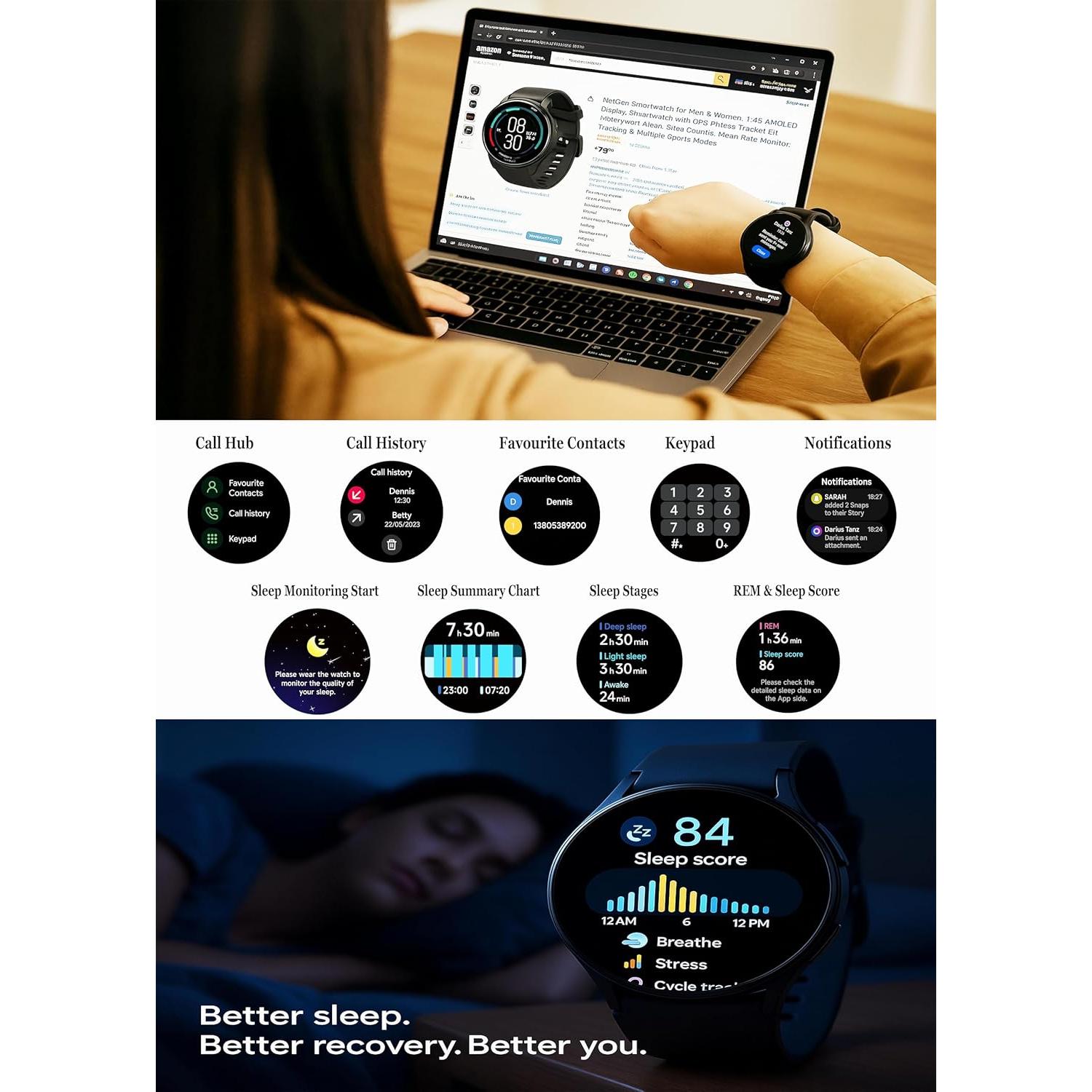 Reloj Inteligente NexGen AMOLED 1.43" GPS Impermeable