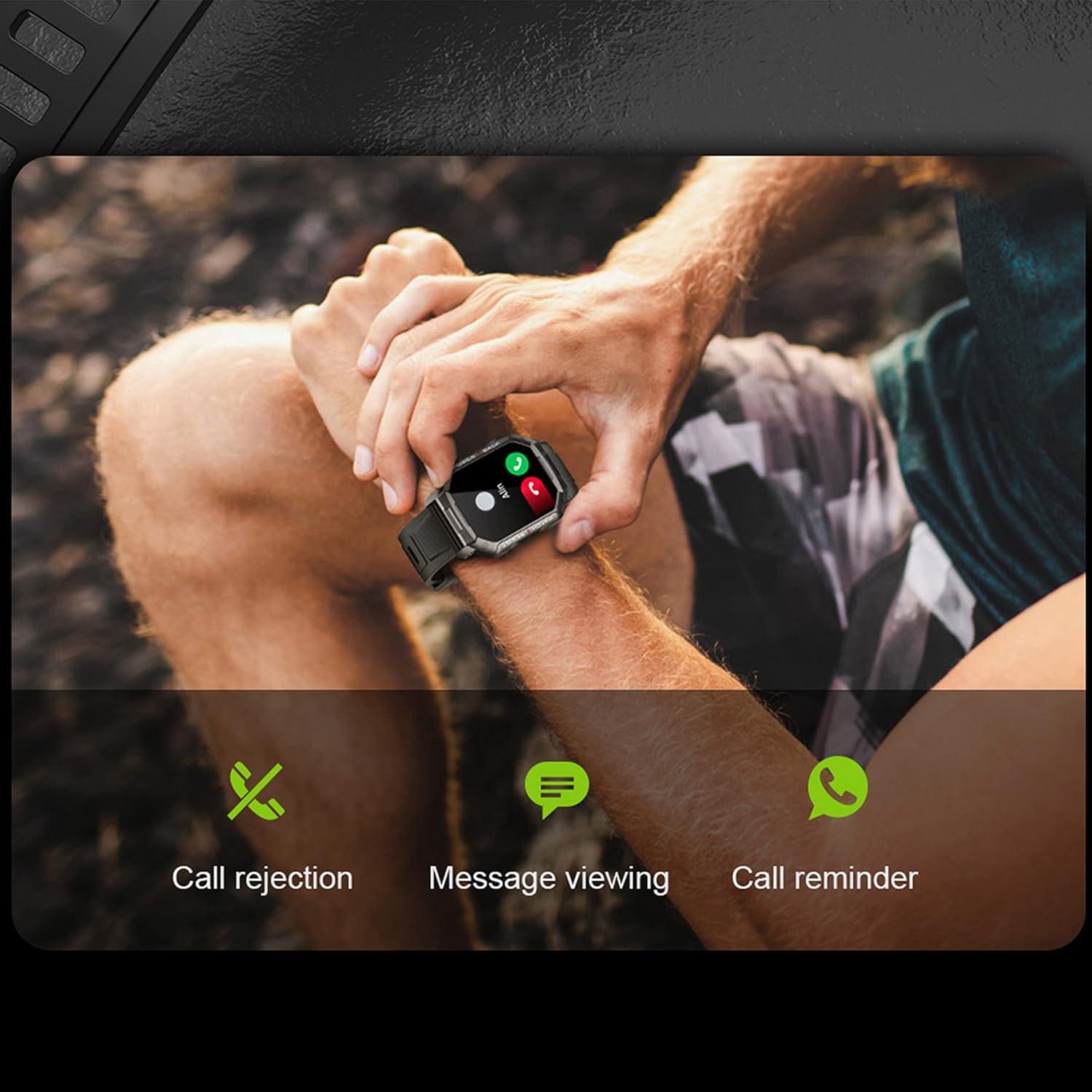 Reloj Inteligente JIWMYIN Militar Bluetooth 44mm Fitness