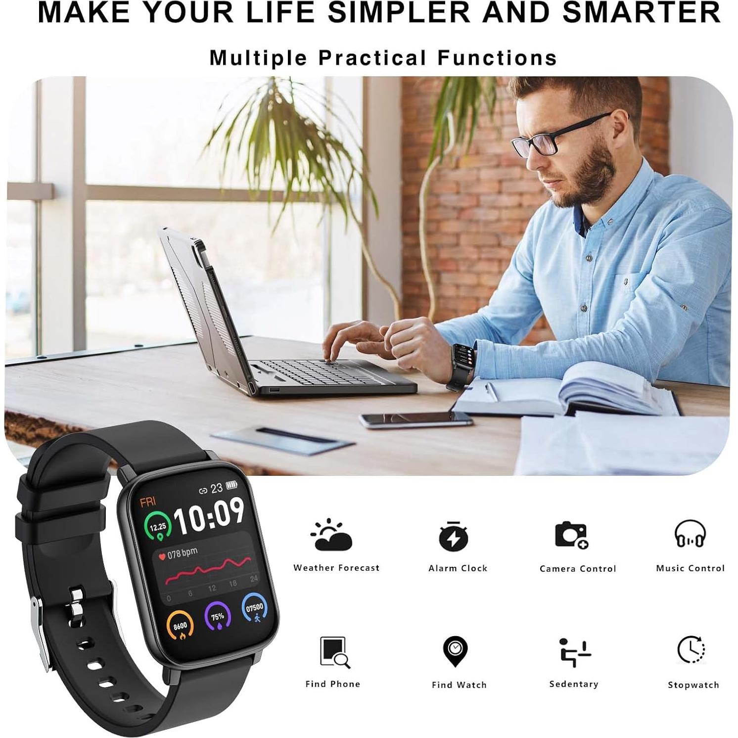 Reloj Inteligente Paukila P40 con Monitor de Salud y Fitness