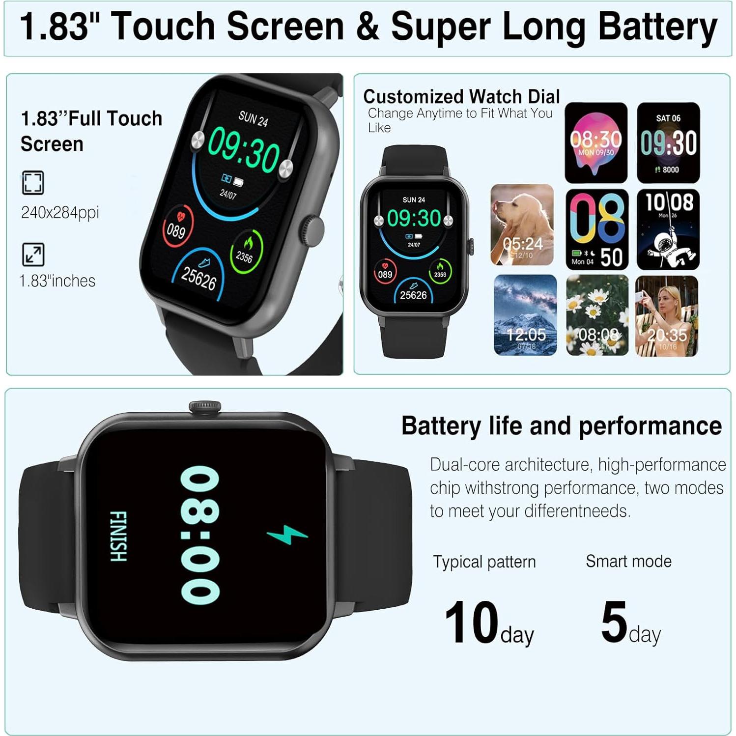 Reloj Inteligente OICIIDO ZL54CJ Pantalla 1.83" IP68 Fitness