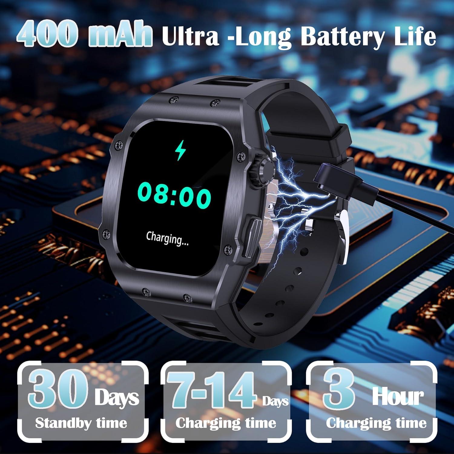 Reloj Inteligente Deportivo Militar Dvtlfrj Negro 1.91" IP68