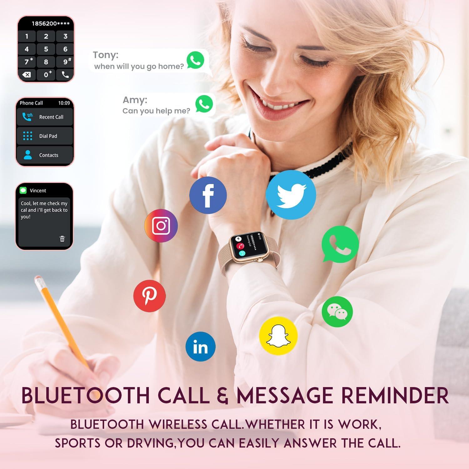 Reloj Inteligente Dorado TAOLOON G104 - Fitness y Llamadas