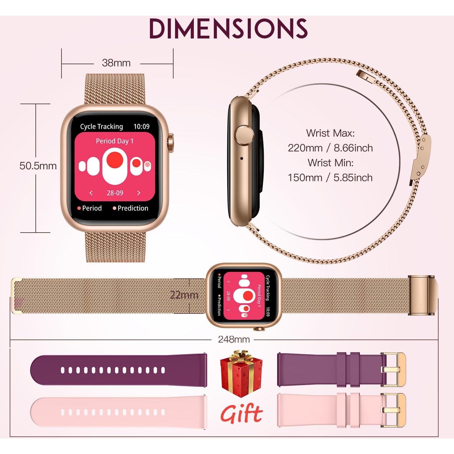 Reloj Inteligente Dorado TAOLOON G104 - Fitness y Llamadas