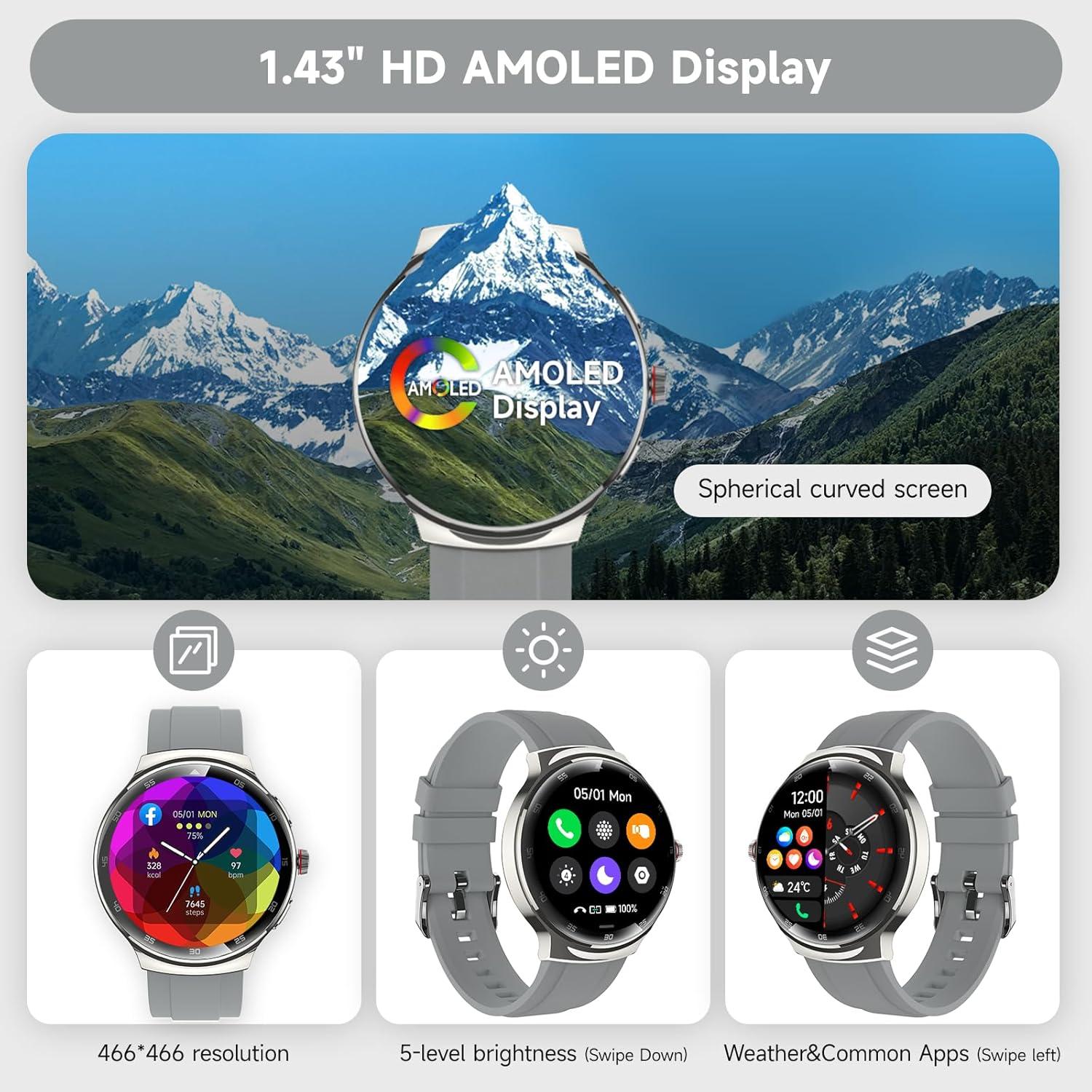 Reloj Inteligente MOLOURK P30 1.43" AMOLED Fitness IP68
