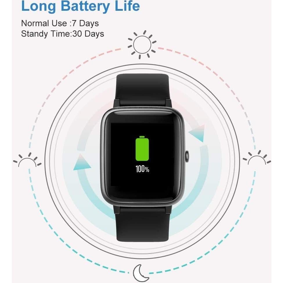 Reloj Inteligente VAOYAO ID205L Negro, Pantalla Táctil 1.3", IP68