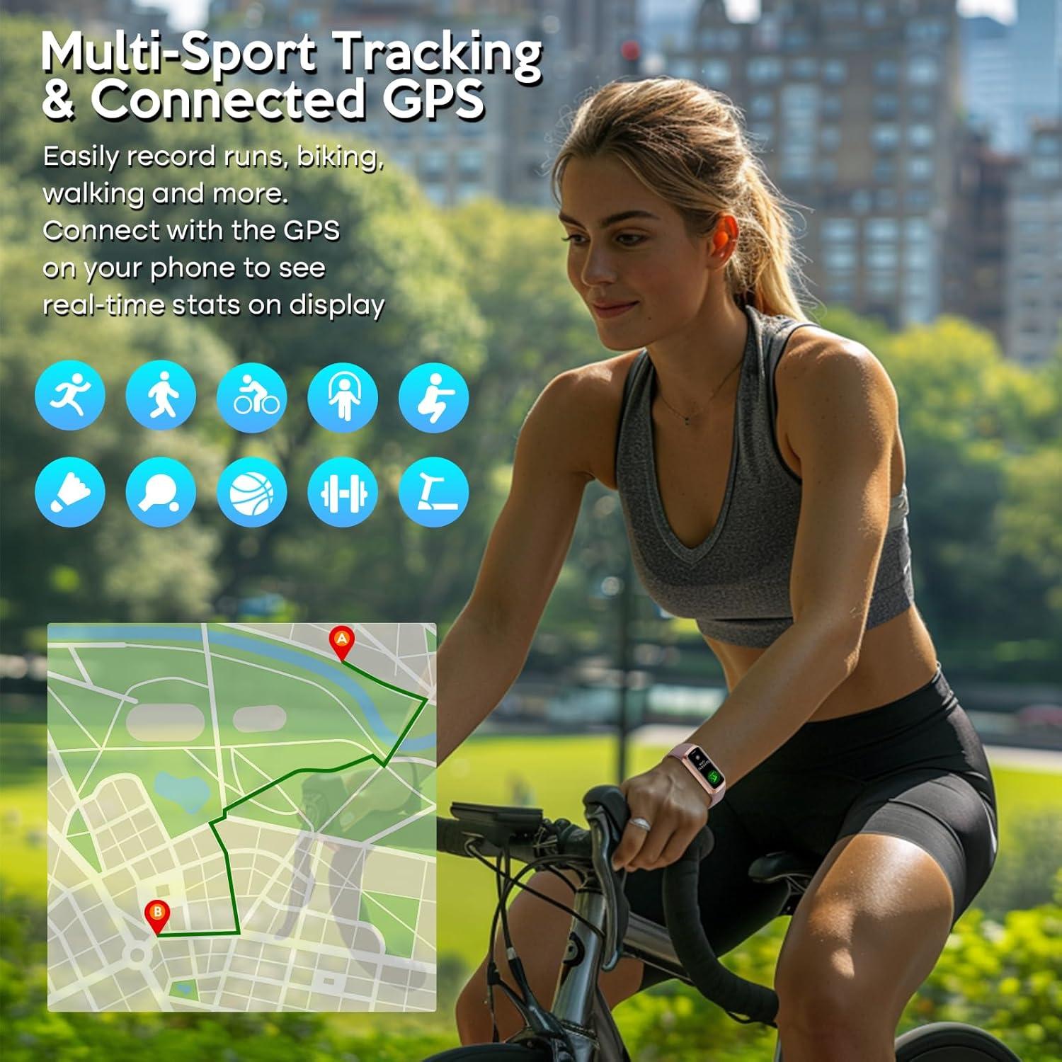 Reloj Inteligente KYUHJU Fitness con Monitor de Salud IP67