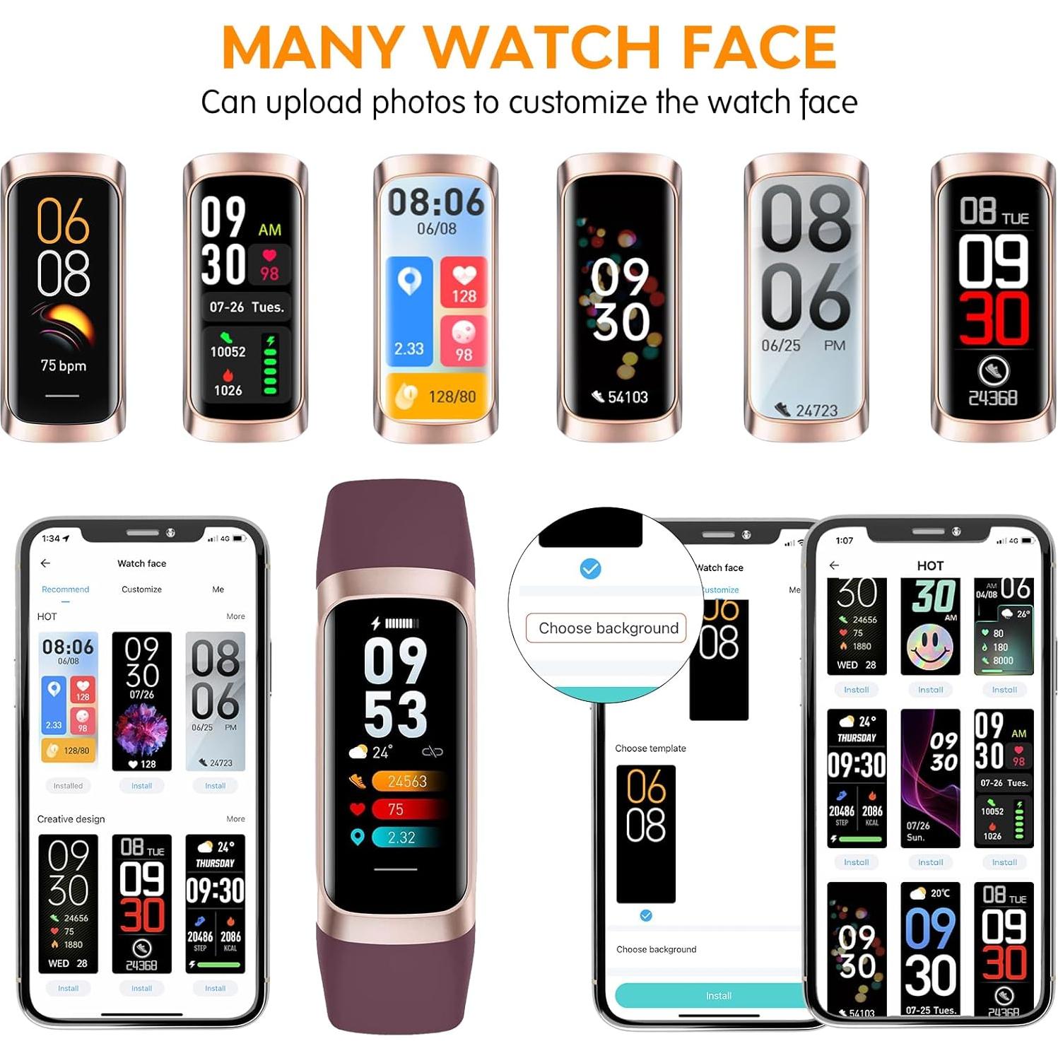 Reloj Inteligente KYUHJU Fitness con Monitor de Salud IP67