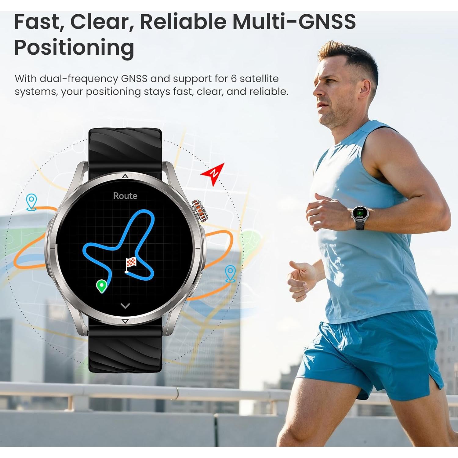 Reloj Inteligente KOSPET R10 Plata con GPS y 50 Días Batería