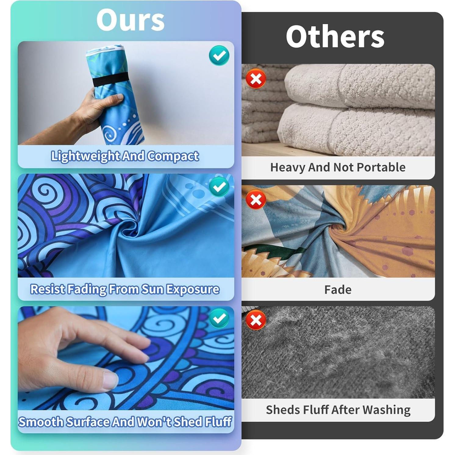 Toallas de Playa Giyim - Paquete de 2 Microfibra 180x99cm