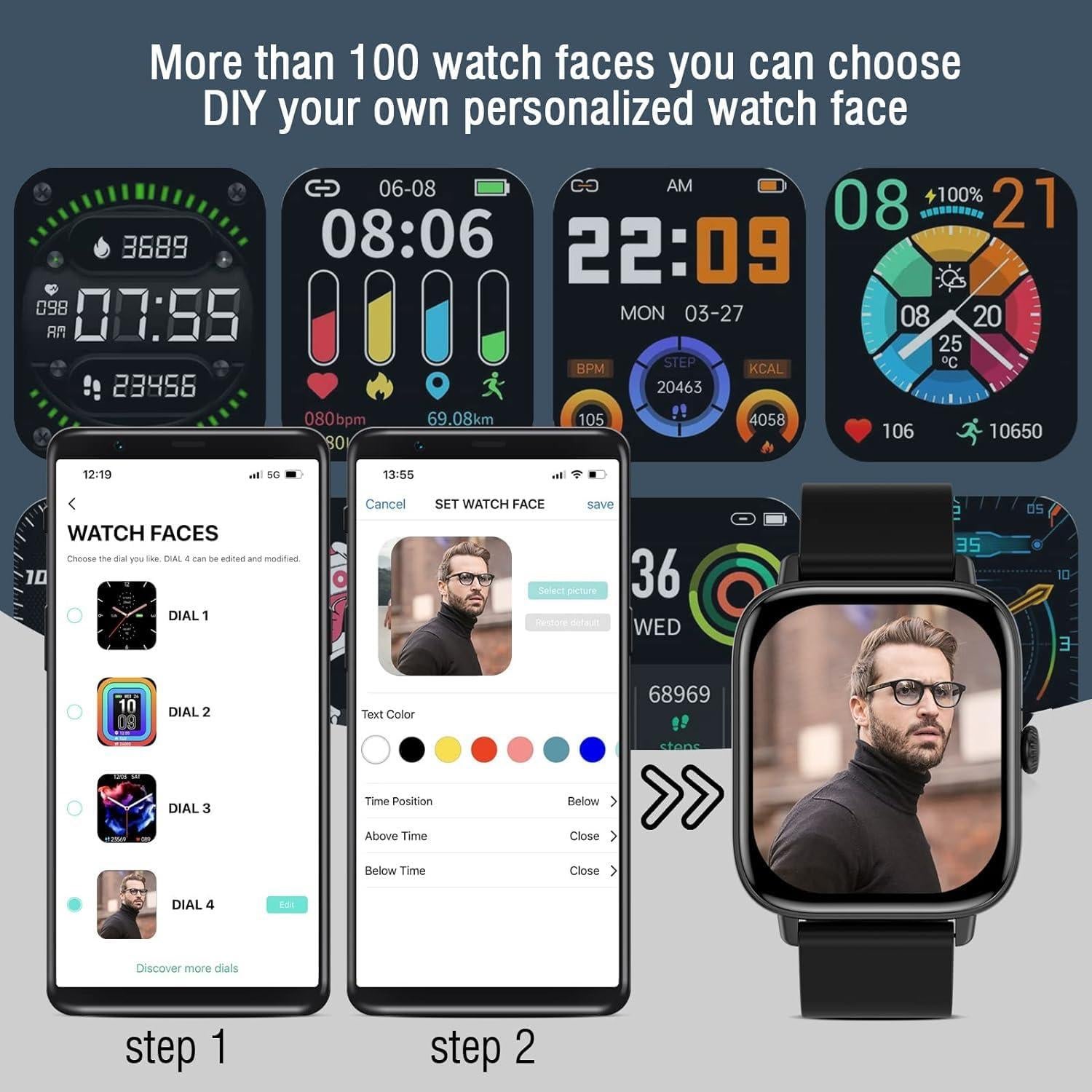 Reloj Inteligente Choiknbo 1.83" Bluetooth IP67 Fitness