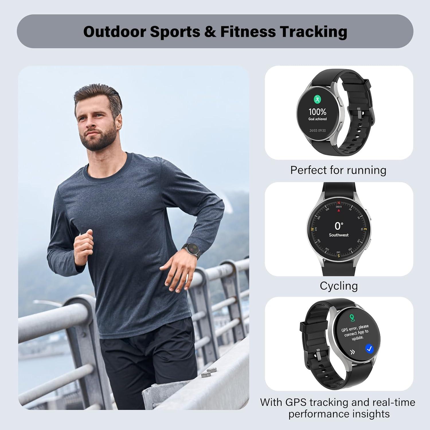 Reloj Inteligente QIPOPC GTX05 Negro 1.32" AMOLED GPS Alexa