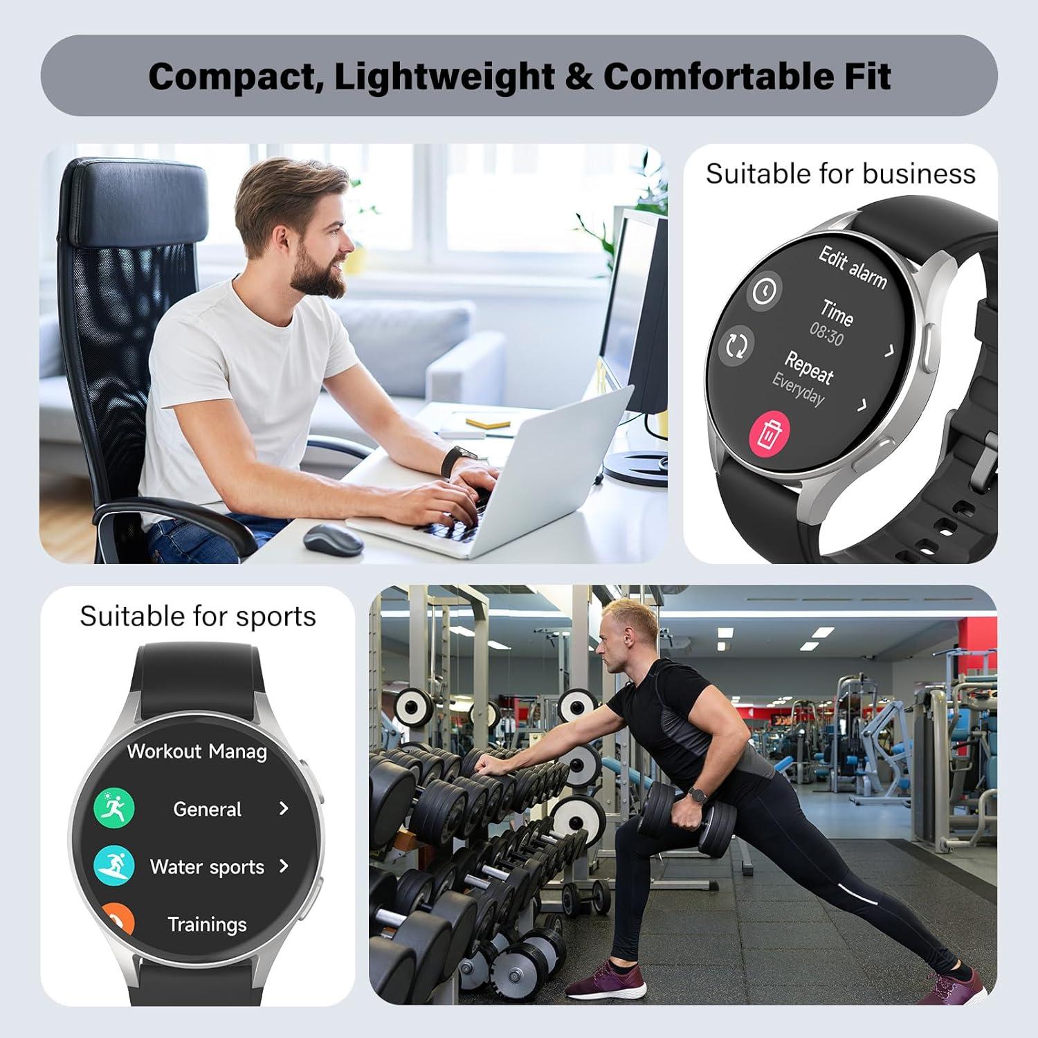 Reloj Inteligente QIPOPC GTX05 Negro 1.32" AMOLED GPS Alexa