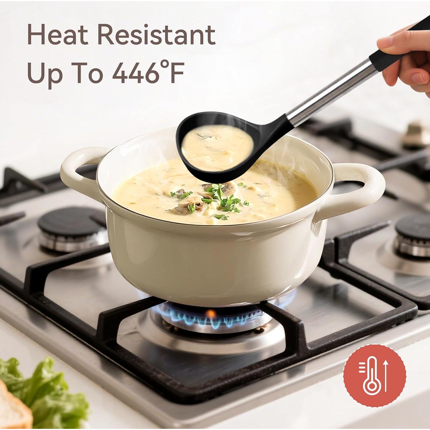 Juego de Utensilios de Cocina NCUE 28 Piezas Silicona Acero Inoxidable