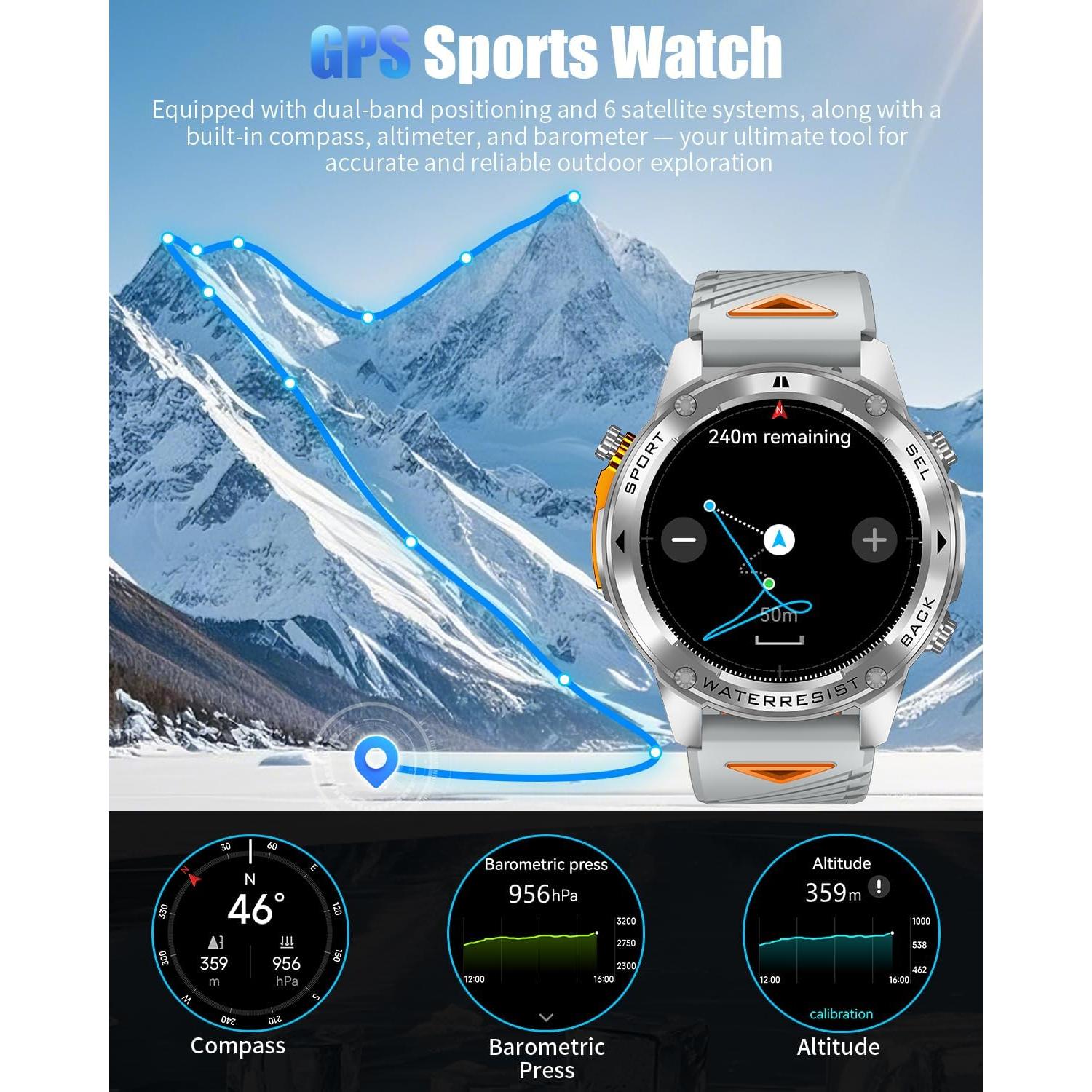 Reloj Inteligente PODOEIL DM56 con GPS y Llamadas Bluetooth