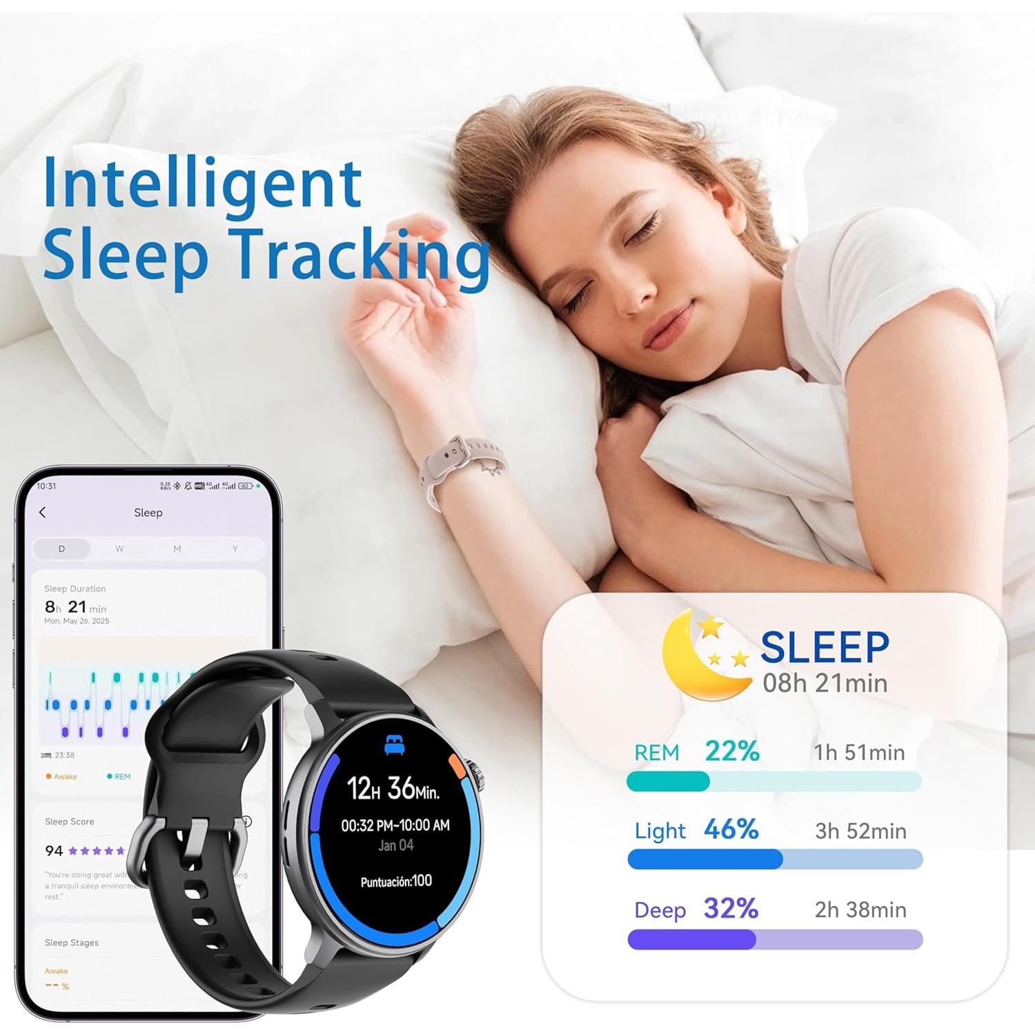 Reloj GPS KPEP R5G Negro 1.43" AMOLED Resistente al Agua