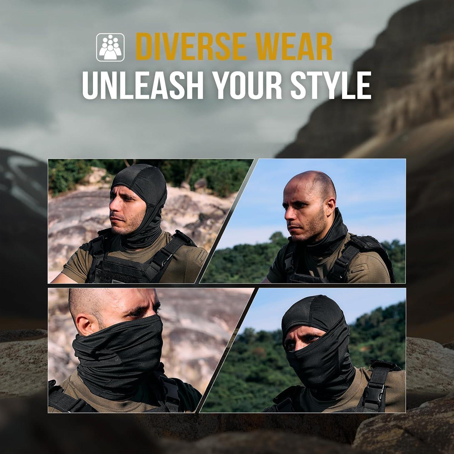 Balaclava OneTigris Unisex Mediana Negra para Ciclismo y Senderismo