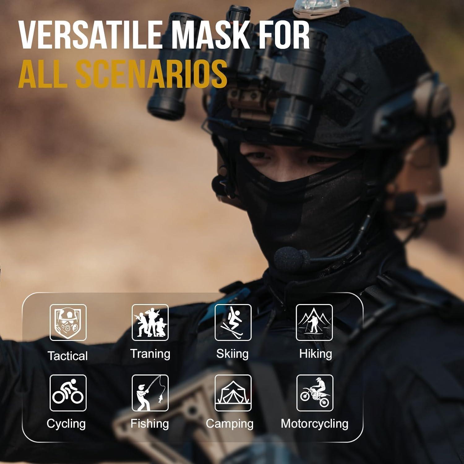 Balaclava OneTigris Unisex Mediana Negra para Ciclismo y Senderismo