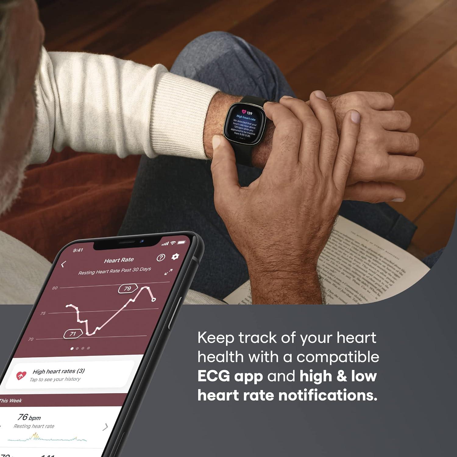 Reloj Inteligente Fitbit Sense con ECG y Sensor de Temperatura