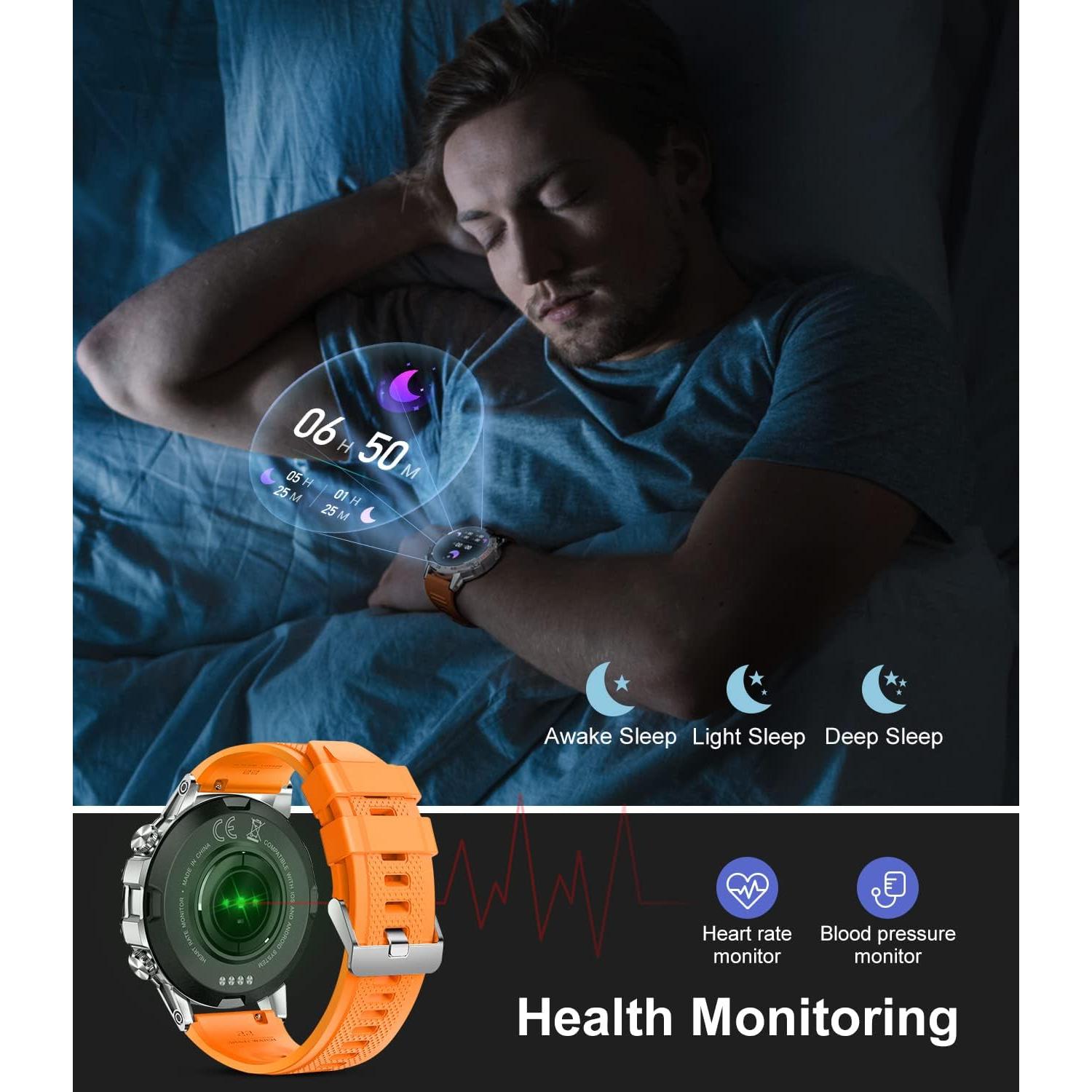 Reloj Inteligente Militar SUNKTA BW1846D Naranja 5ATM 100 Modos