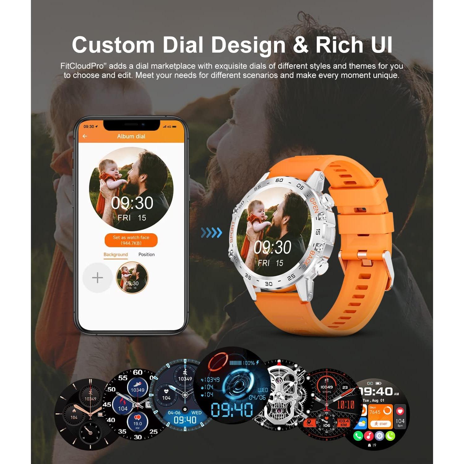 Reloj Inteligente Militar SUNKTA BW1846D Naranja 5ATM 100 Modos