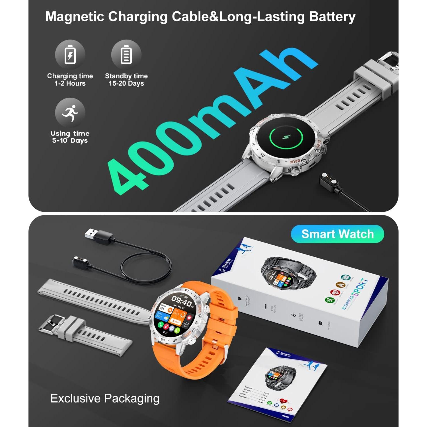 Reloj Inteligente Militar SUNKTA BW1846D Naranja 5ATM 100 Modos