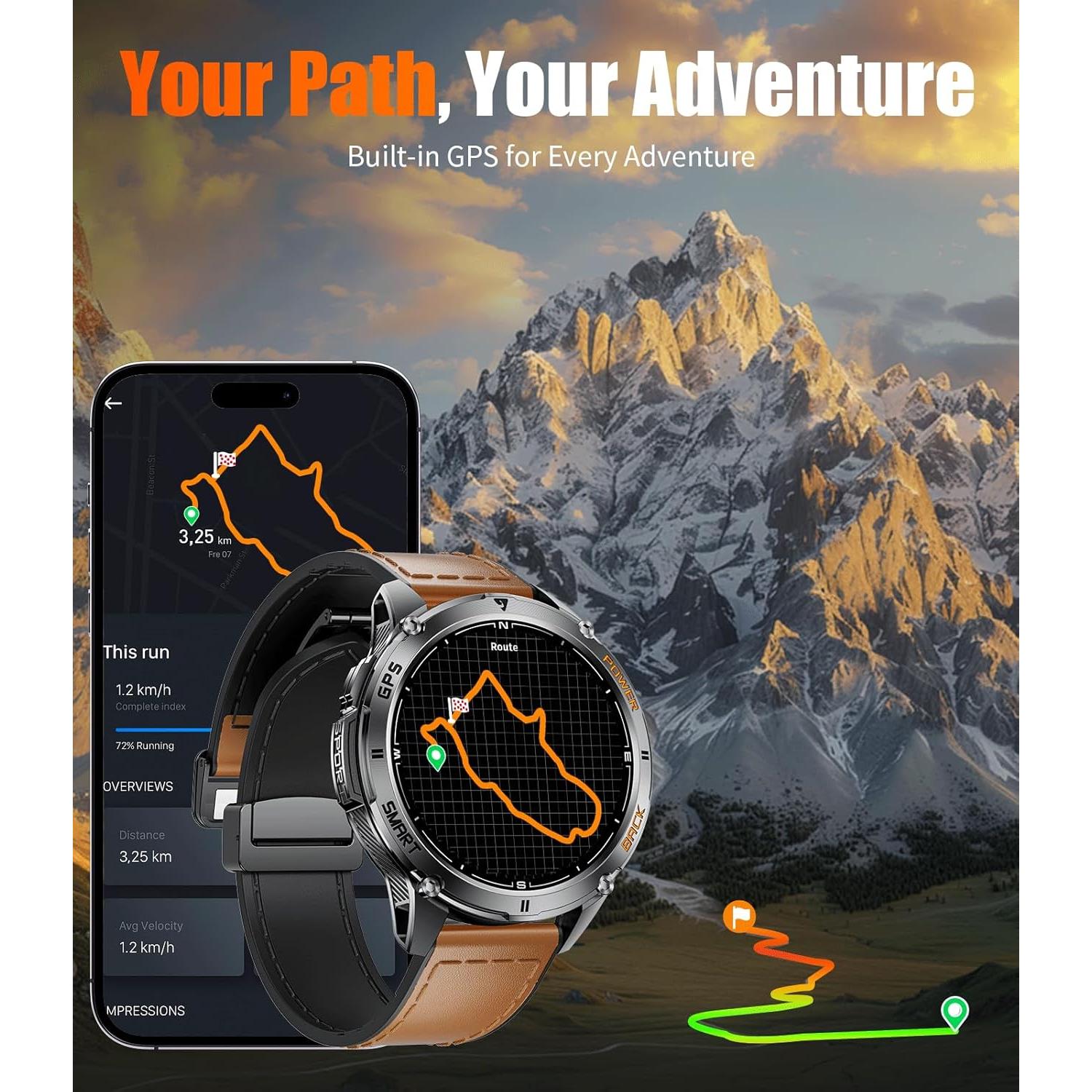 Reloj Inteligente Militar FOXBOX DM4-B con GPS y Linterna LED