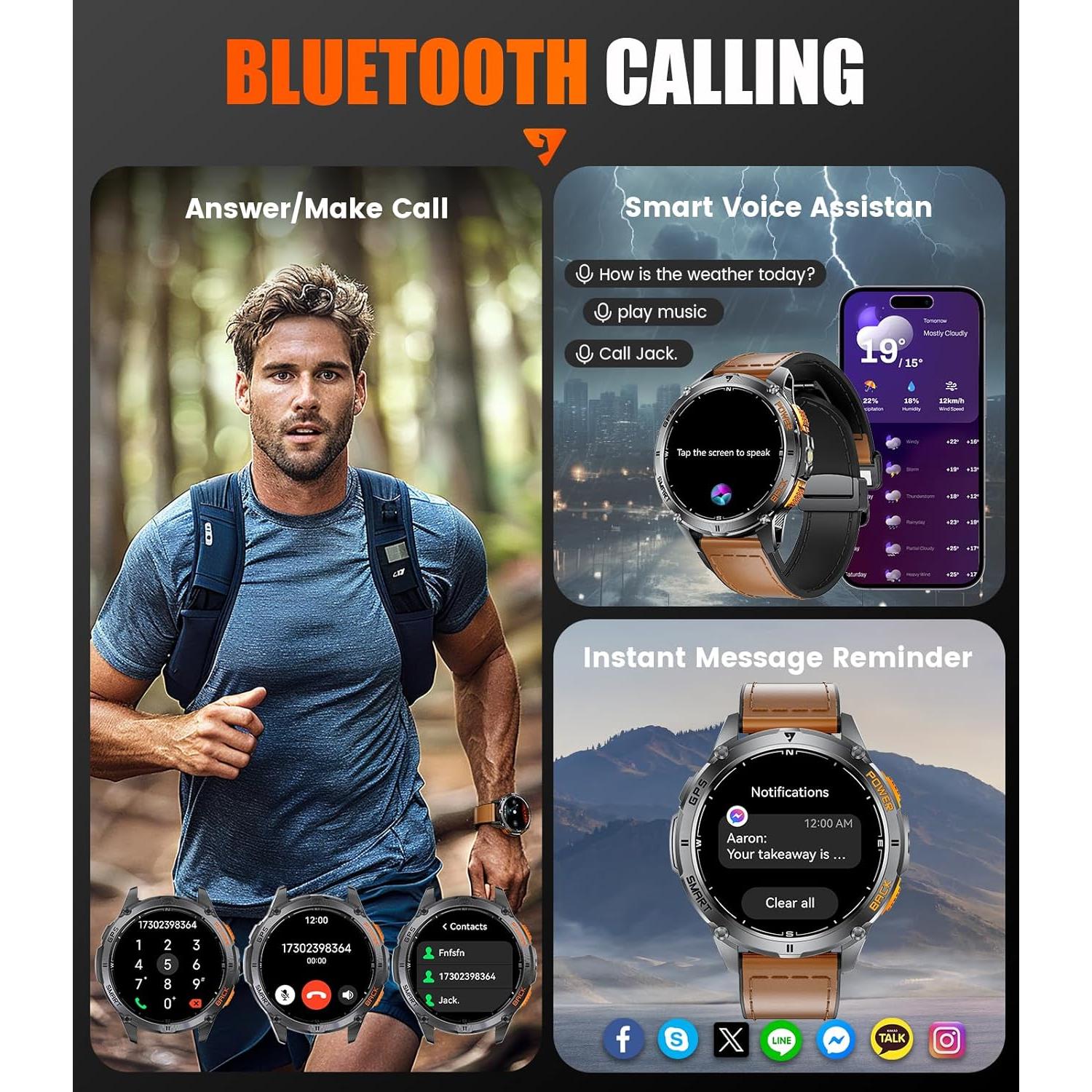 Reloj Inteligente Militar FOXBOX DM4-B con GPS y Linterna LED