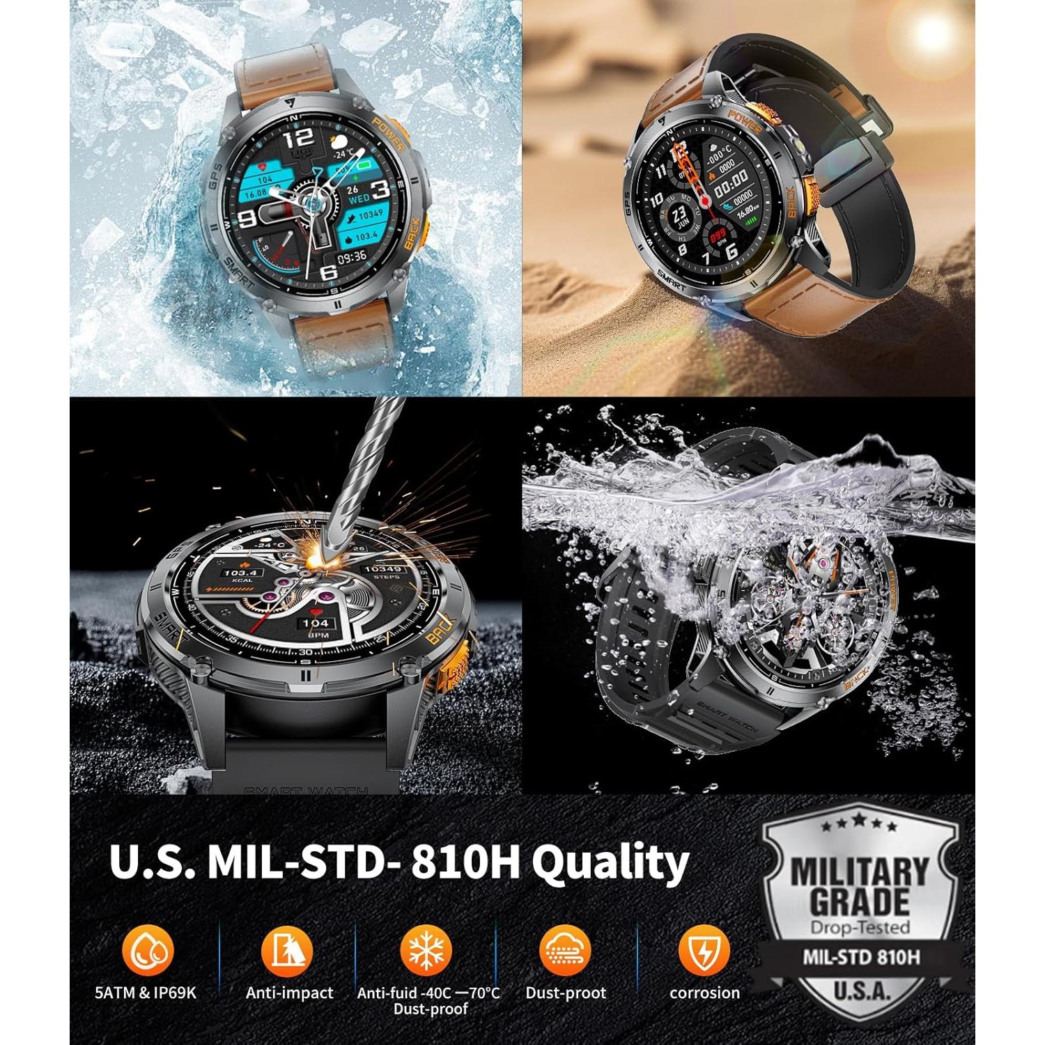 Reloj Inteligente Militar FOXBOX DM4-B con GPS y Linterna LED