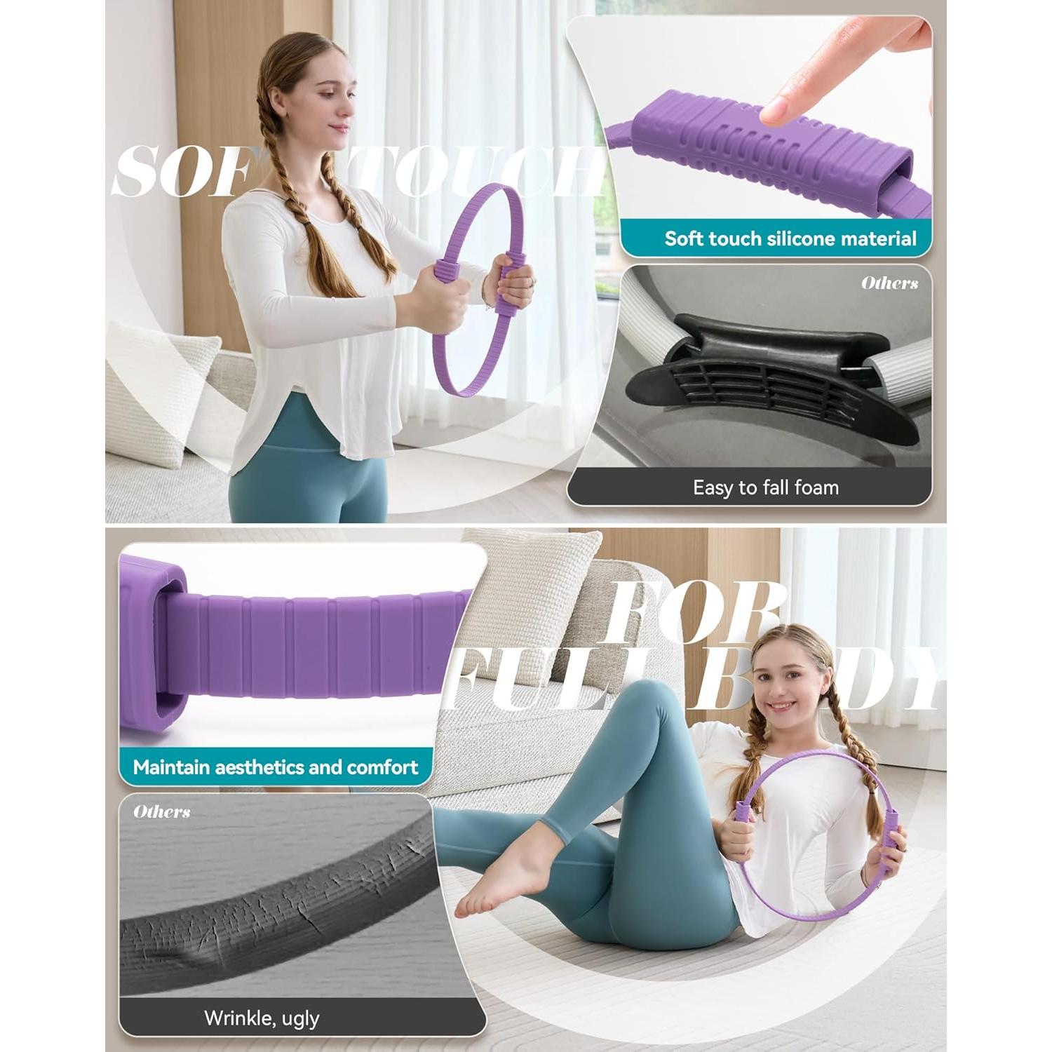 Anillo de Pilates SUBCULTUREPICK 34.3 cm Silicona Morado