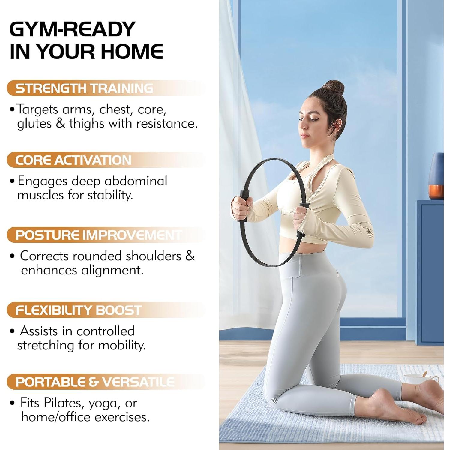 Anillo de Pilates Zmarthumb Rosa 34.3 cm Resistencia Flexible