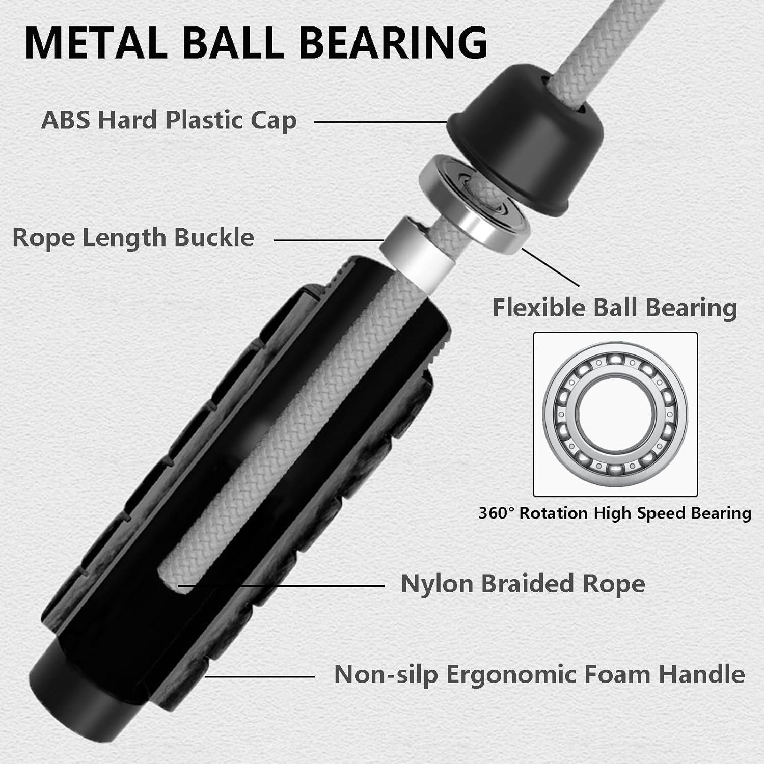 Cuerda de Salto Ajustable FitColt 3.05m con Peso y Mango de Espuma