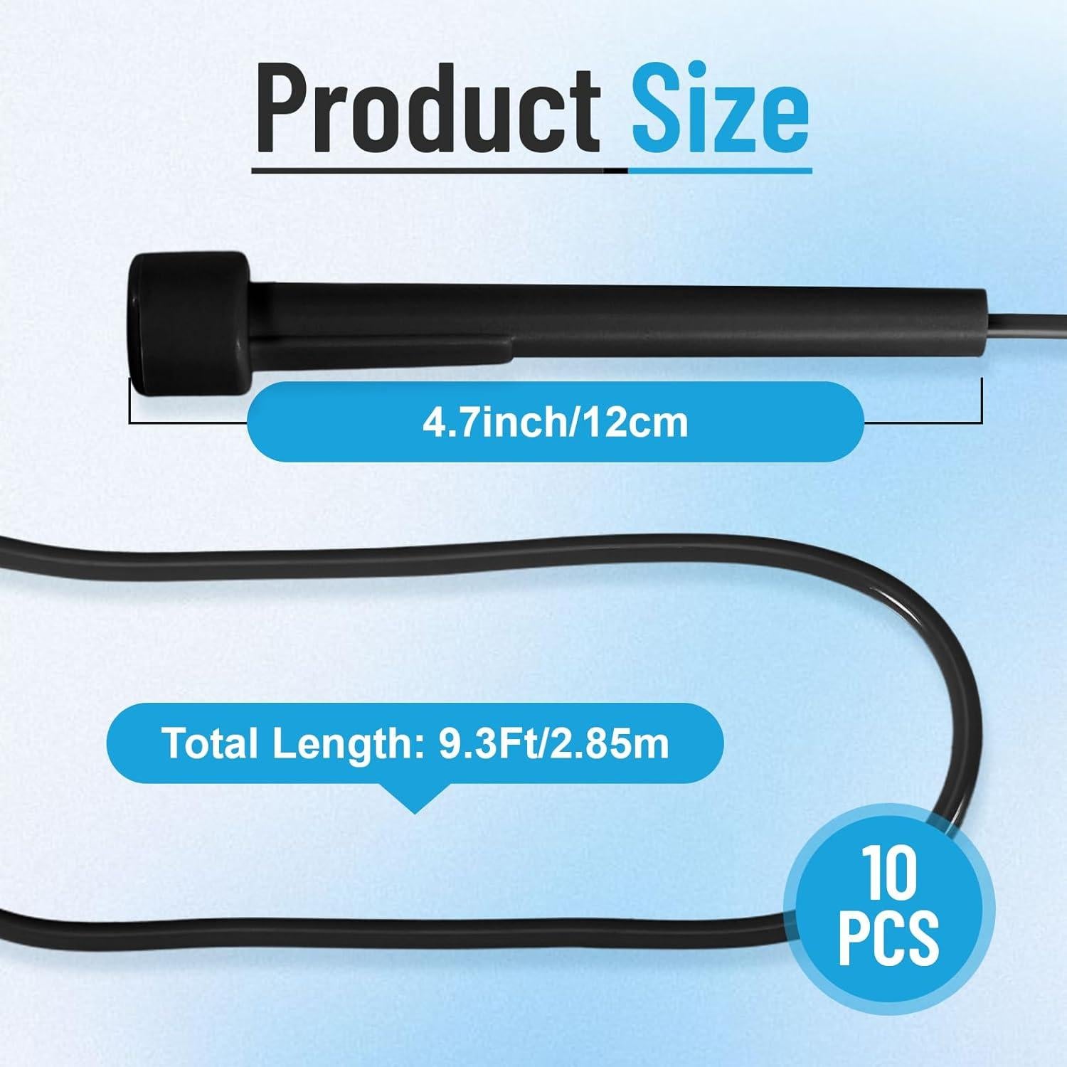 Paquete de 10 cuerdas de saltar Vyndicca ajustables para niños