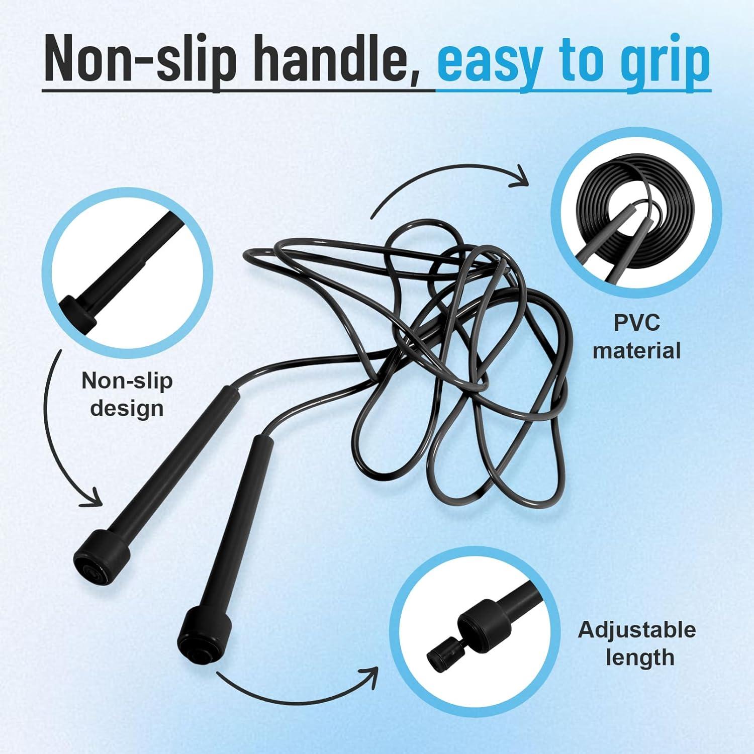 Paquete de 10 cuerdas de saltar Vyndicca ajustables para niños