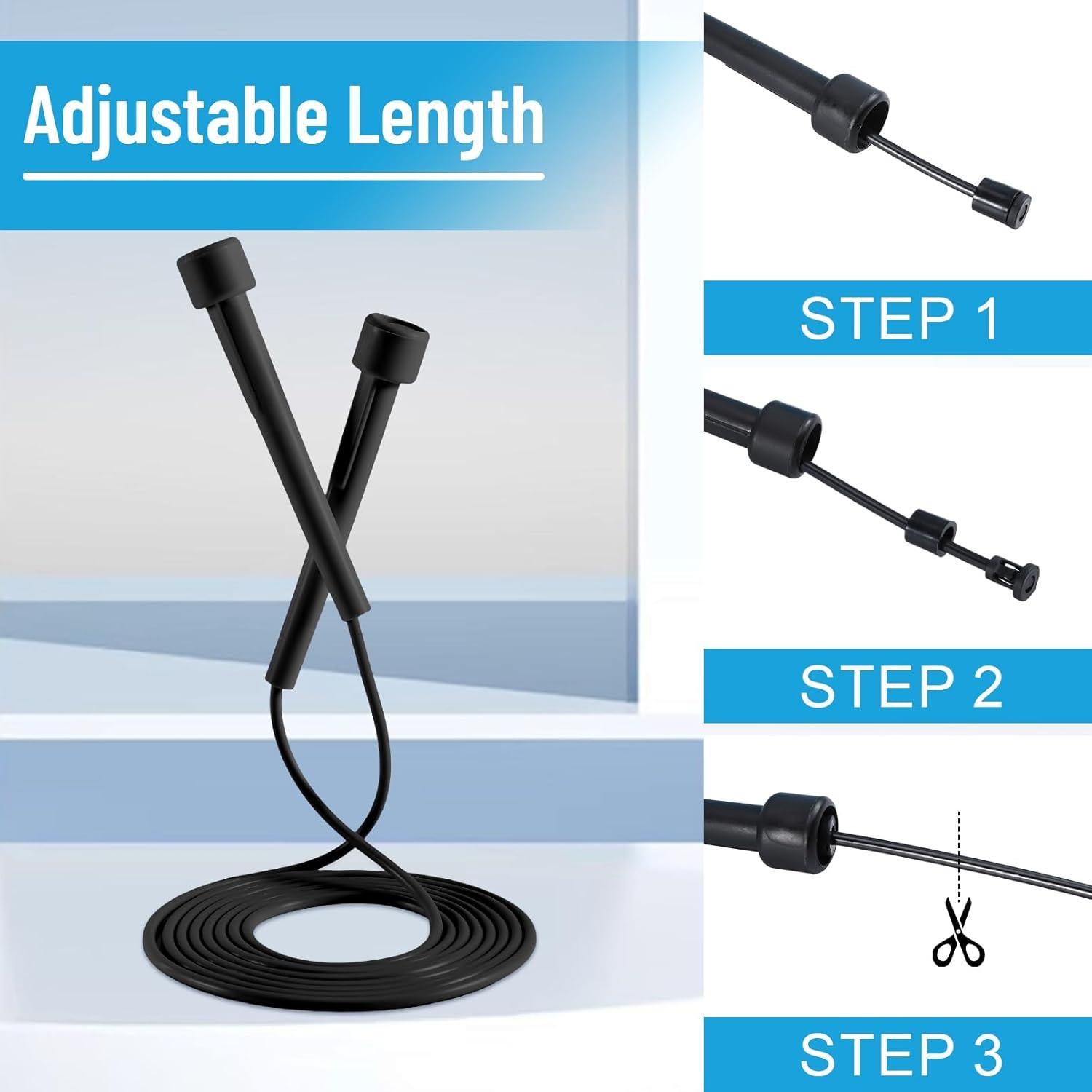 Paquete de 10 cuerdas de saltar Vyndicca ajustables para niños