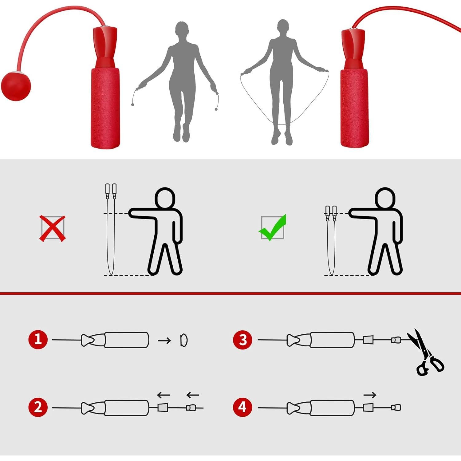 Cuerda de Salto Inalámbrica LSKSSNG Ajustable 2.80m con Pesas