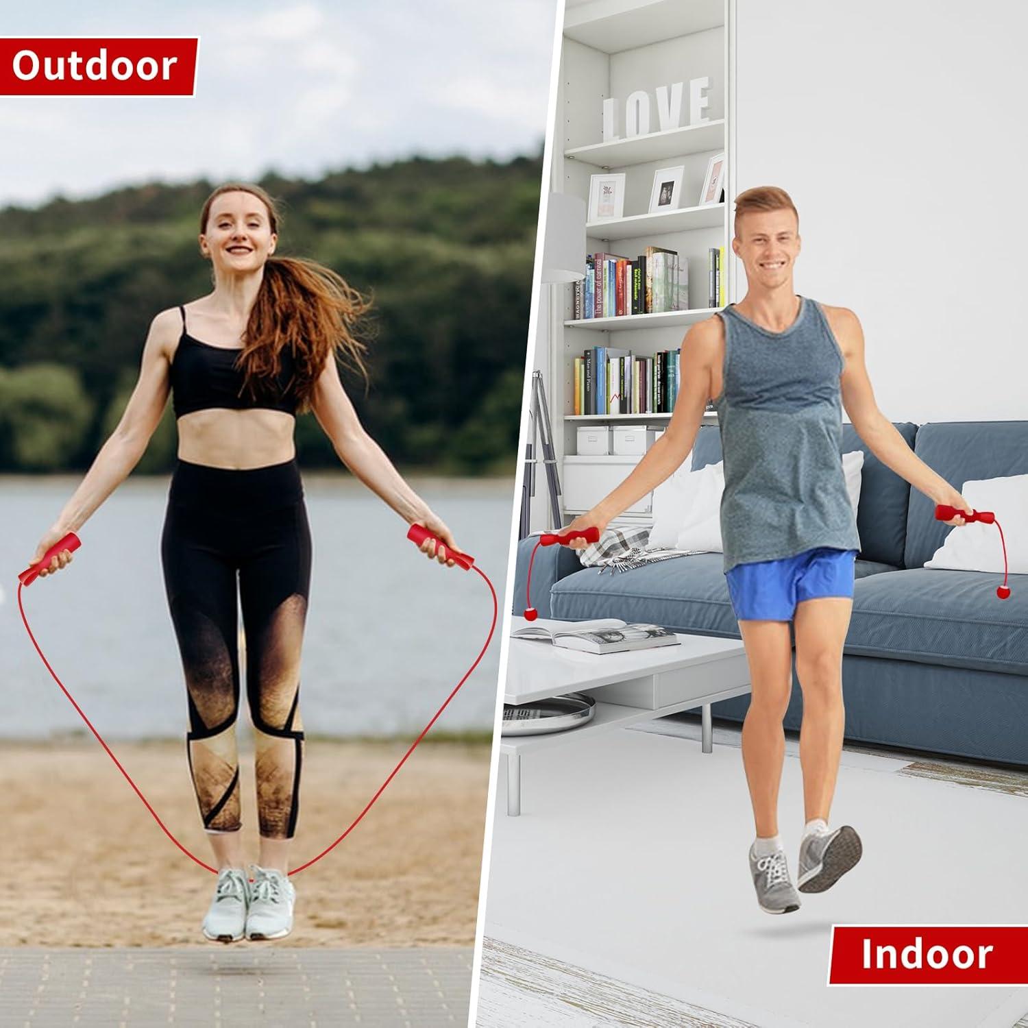 Cuerda de Salto Inalámbrica LSKSSNG Ajustable 2.80m con Pesas