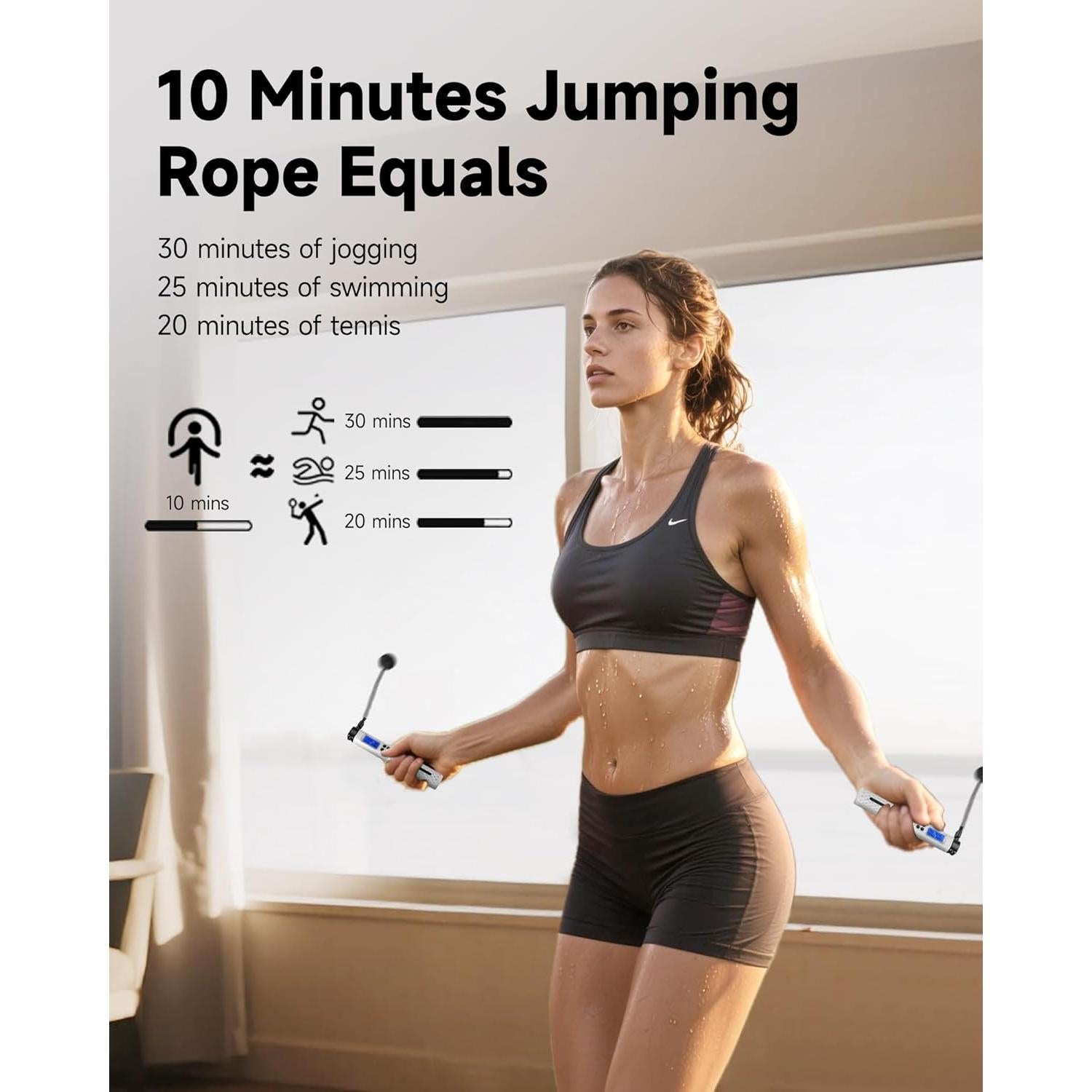 Cuerda de Salto Inteligente KINTHEA 2 en 1 con Contador LED