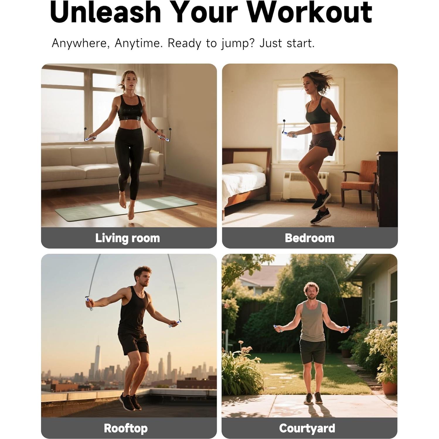 Cuerda de Salto Inteligente KINTHEA 2 en 1 con Contador LED