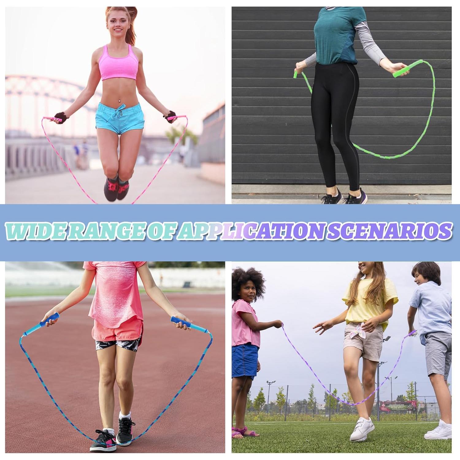 Paquete de 16 cuerdas para saltar ajustables HOFURME 280 cm