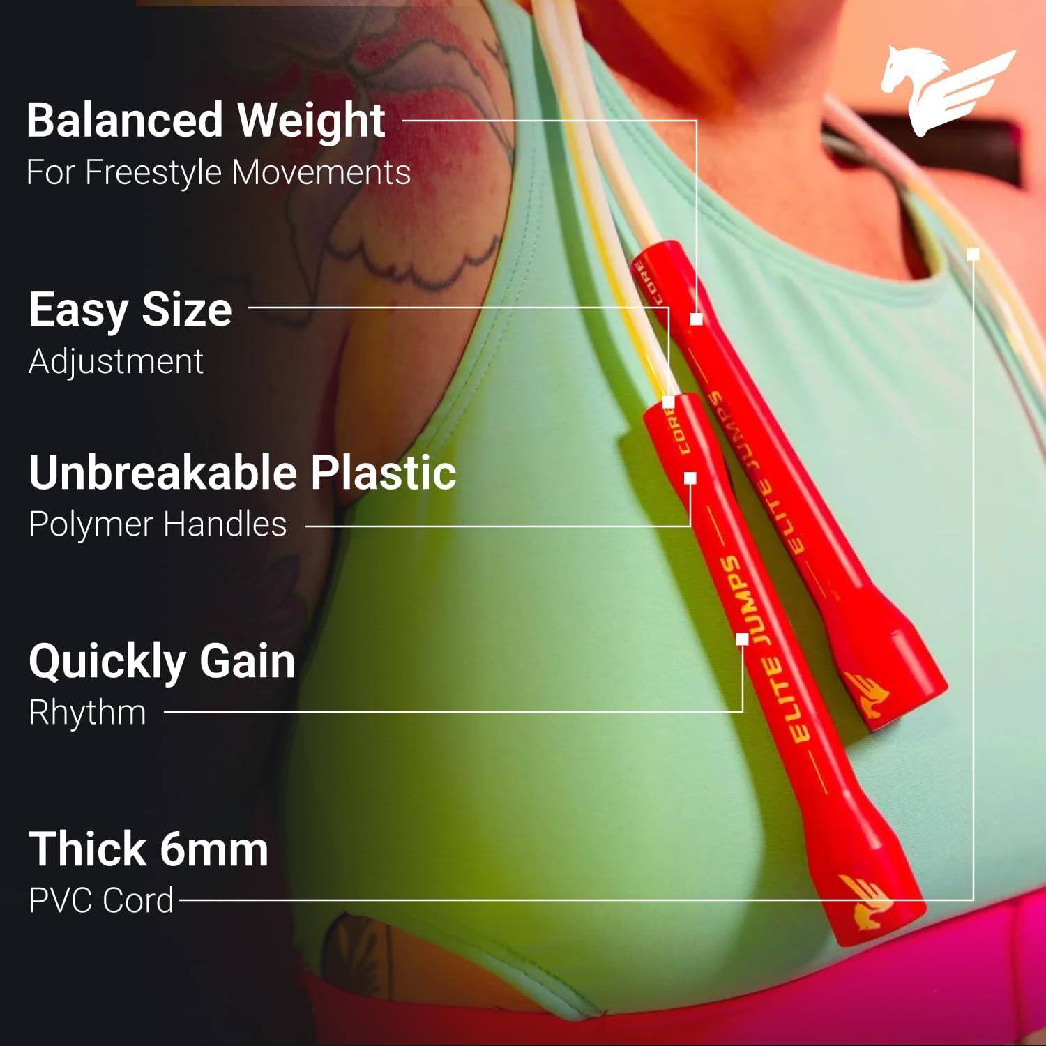 Cuerda de Salto Elite Jumps 3.05m Ajustable PVC 6mm