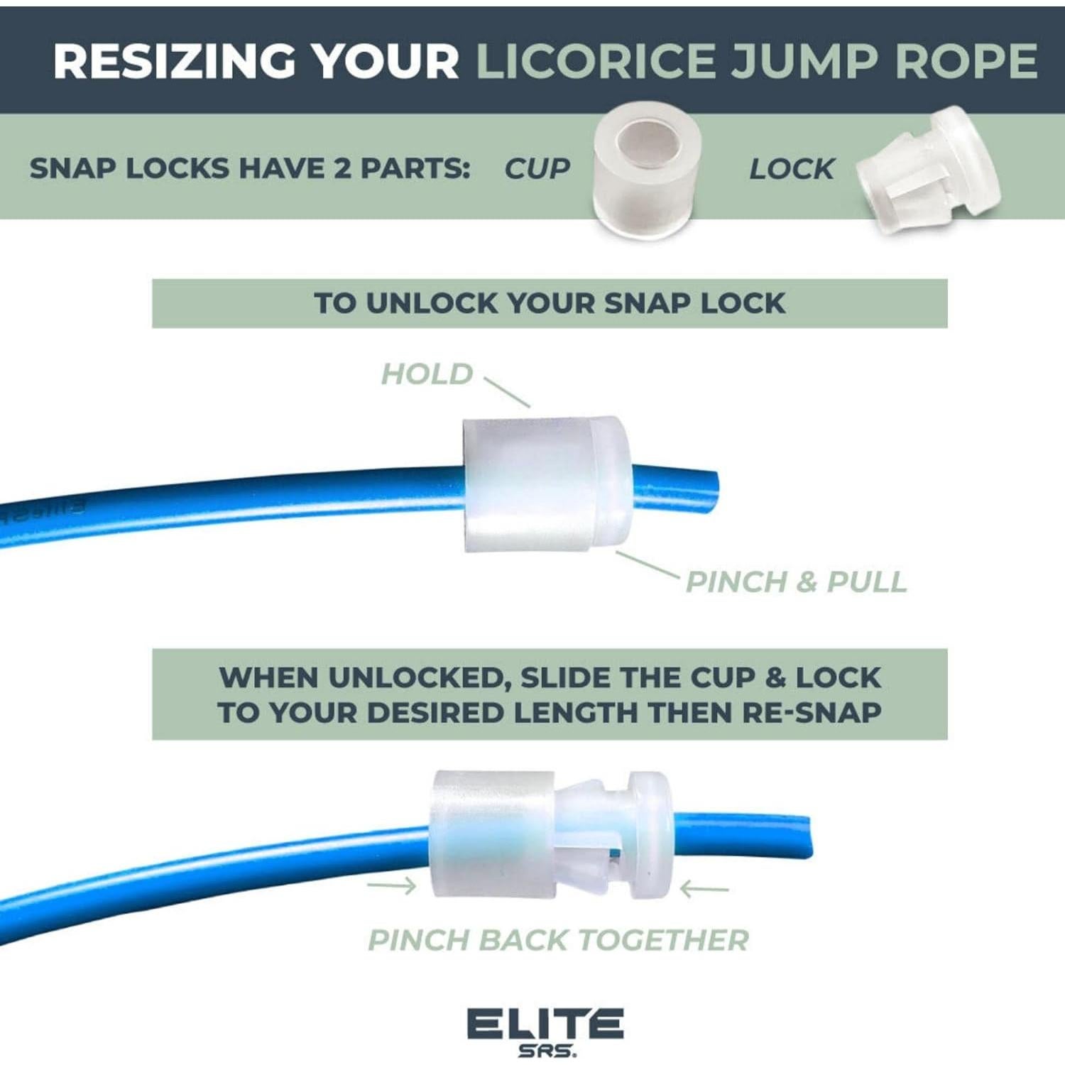 Conjunto de Cuerdas de Salto Elite Jumps PVC Ajustable 3 Pesos