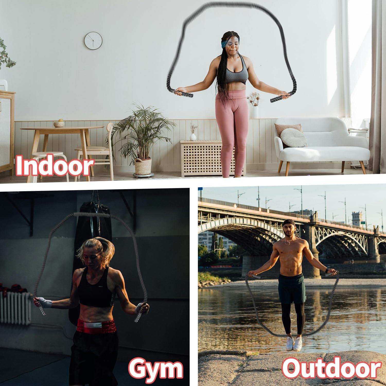 Cuerda de Salto con Peso Socpuro 1.09kg 2.8m para Fitness