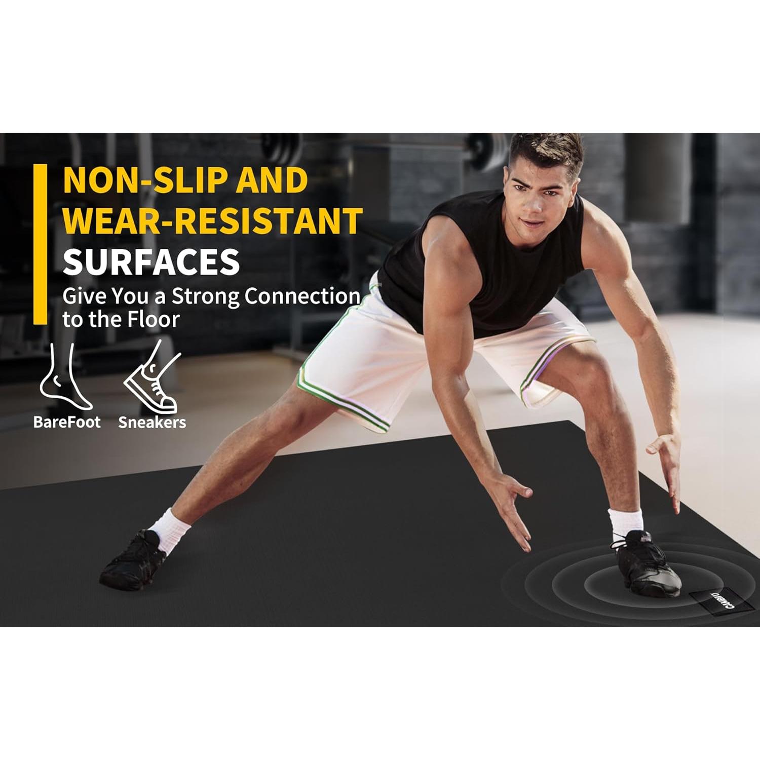 Alfombrilla de Ejercicio CAMBIVO 2.13m x 1.52m Antideslizante 7mm