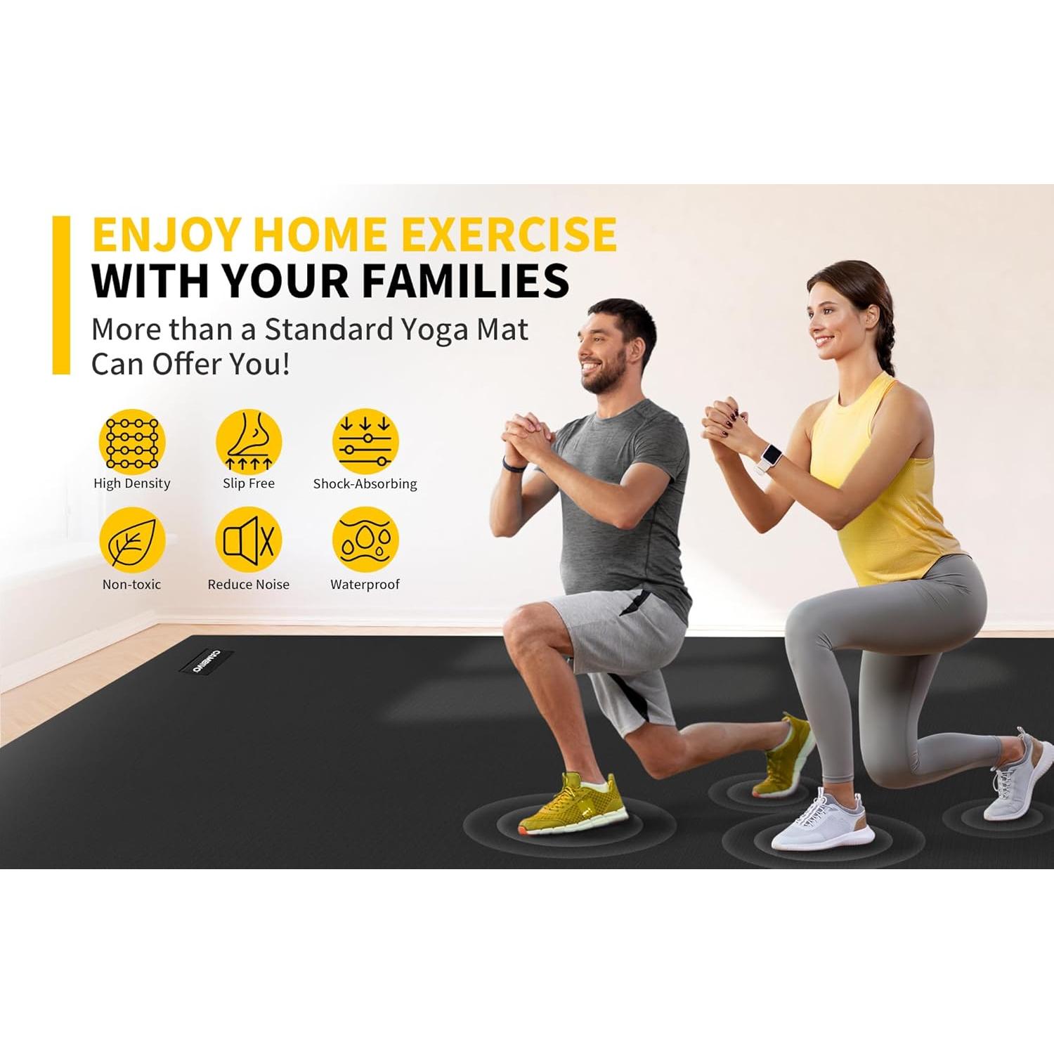 Alfombrilla de Ejercicio CAMBIVO 2.13m x 1.52m Antideslizante 7mm